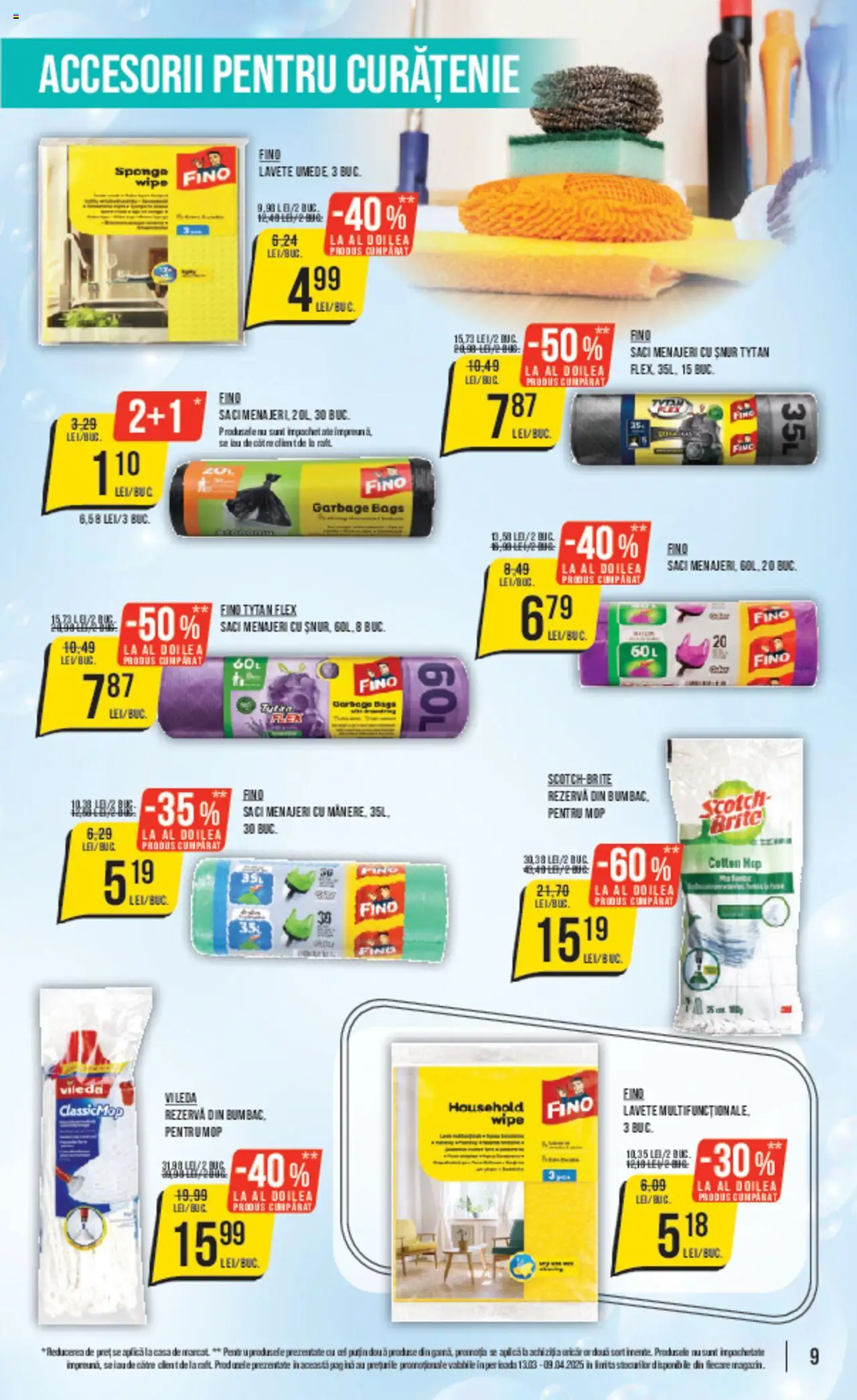 Catalog Mega Image 13 Martie - 9 Aprilie 2025 | Pagina 9 | Produse: Șort, Mop, Saci menajeri, Lavete