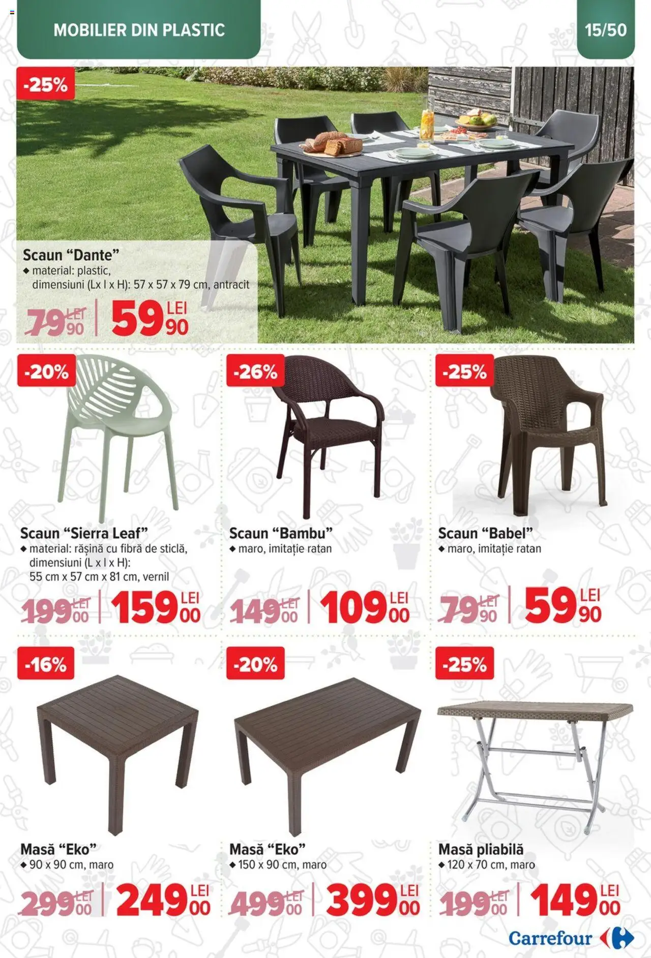 Catalog Carrefour 12 Martie - 6 Mai 2025 | Pagina 15 | Produse: Masă, Scaun
