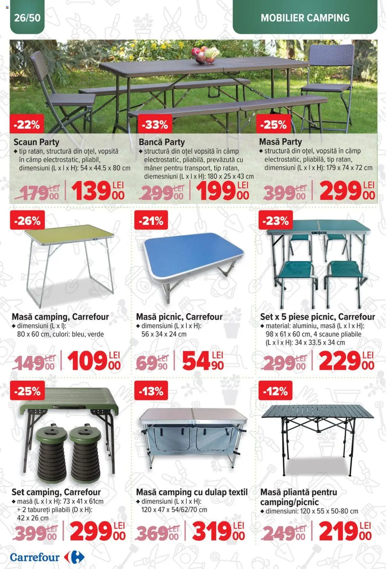 Catalog Carrefour 12 Martie - 6 Mai 2025 | Pagina 26 | Produse: Mâner, Masă, Scaun, Bancă