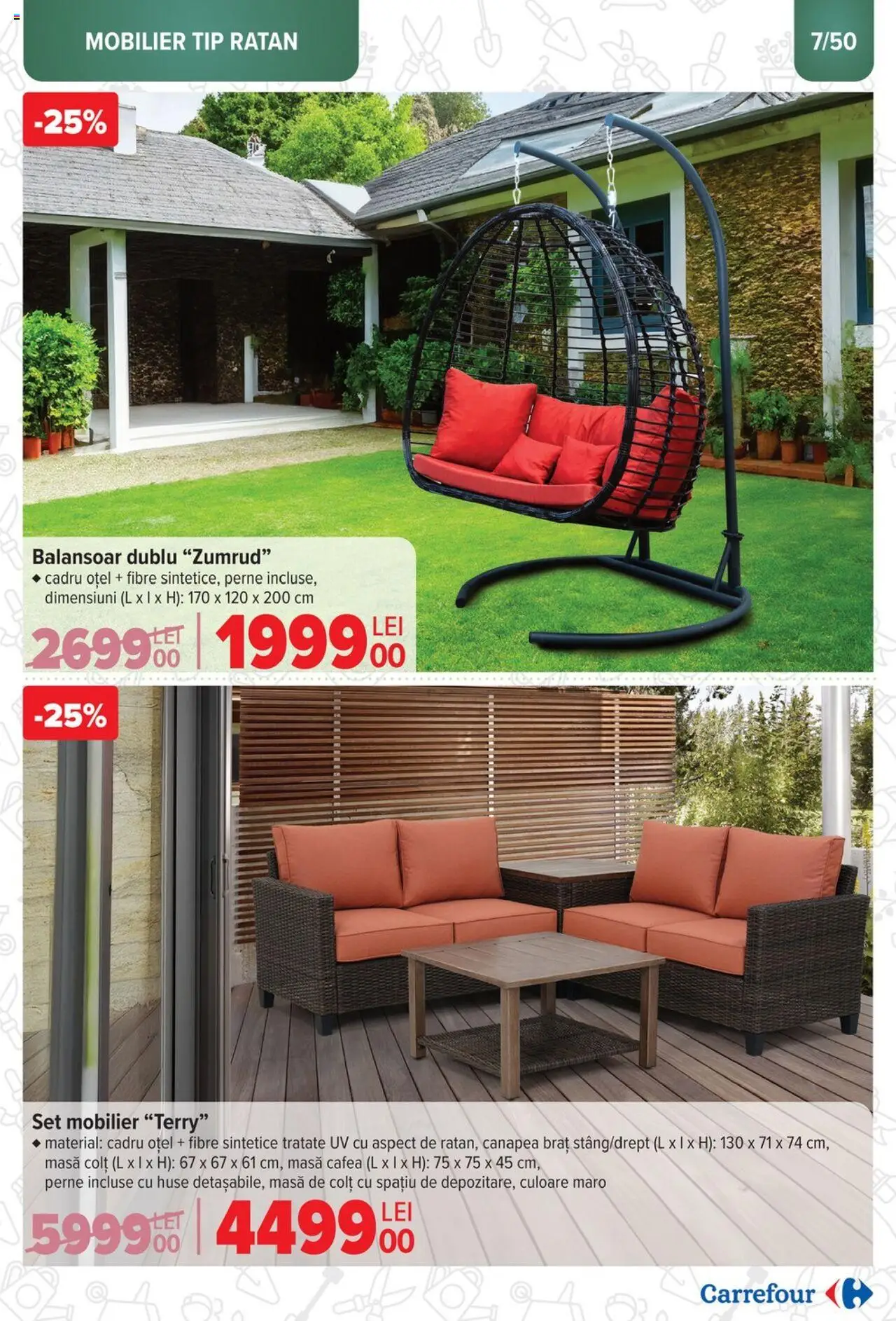 Catalog Carrefour 12 Martie - 6 Mai 2025 | Pagina 7 | Produse: Canapea, Masă, Balansoar, Cafea