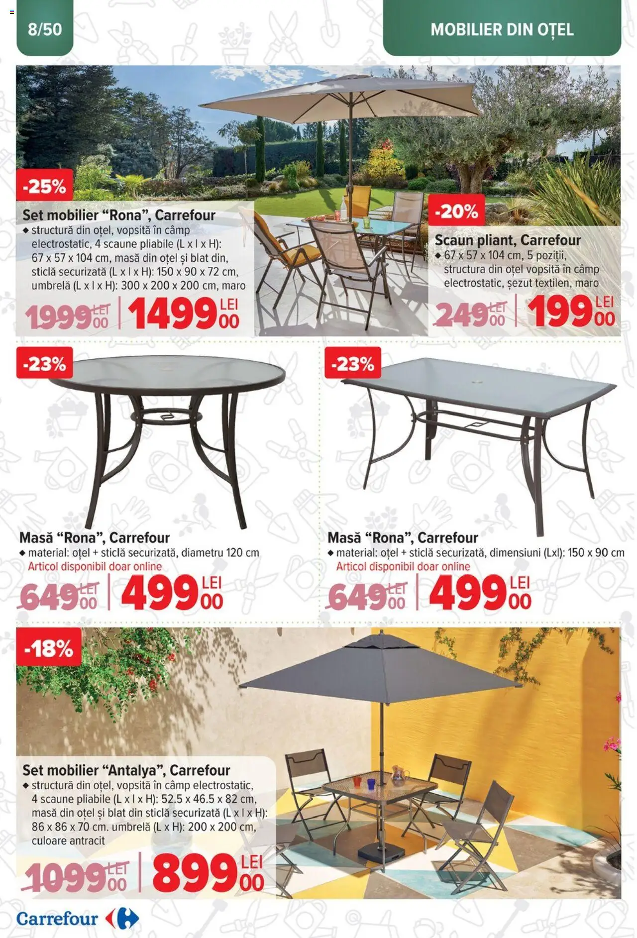 Catalog Carrefour 12 Martie - 6 Mai 2025 | Pagina 8 | Produse: Umbrelă, Masă, Scaun