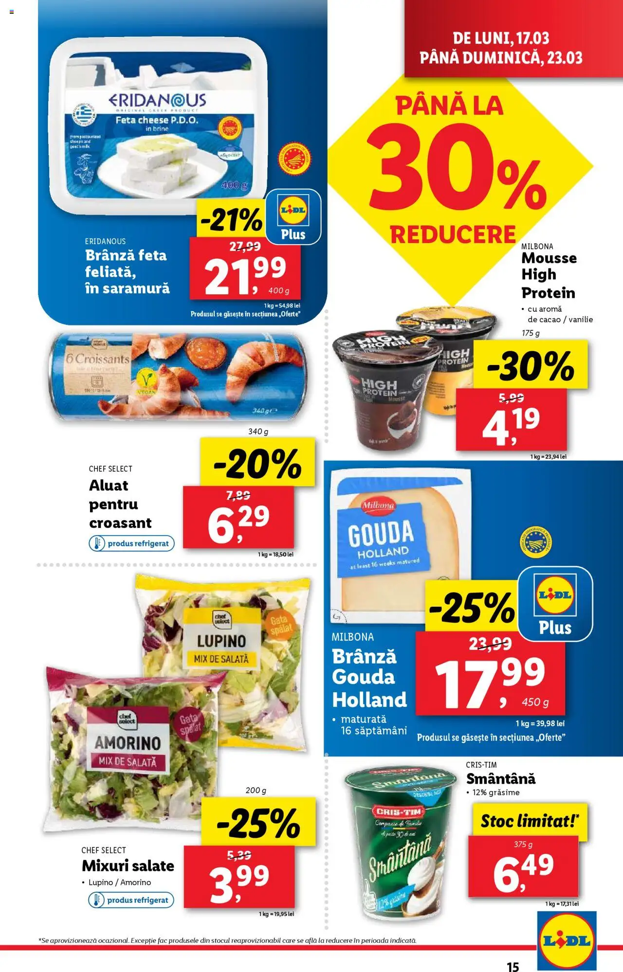 Catalog LIDL 17 - 23 Martie 2025 | Pagina 15 | Produse: Mixuri salate, Brânză, Cacao, Salată