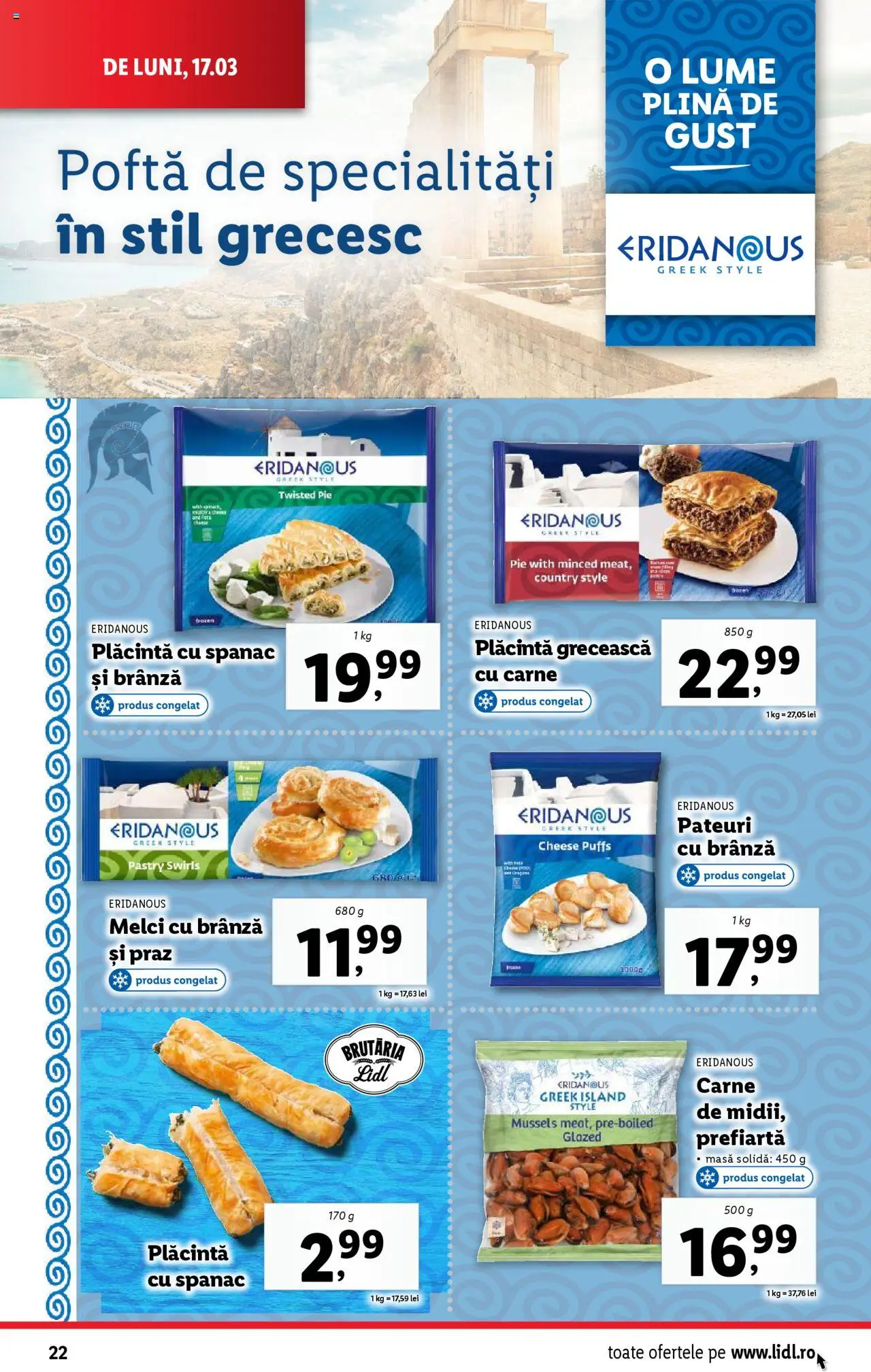 Catalog LIDL 17 - 23 Martie 2025 | Pagina 22 | Produse: Delgeç, Masă, Plăcintă, Brânză