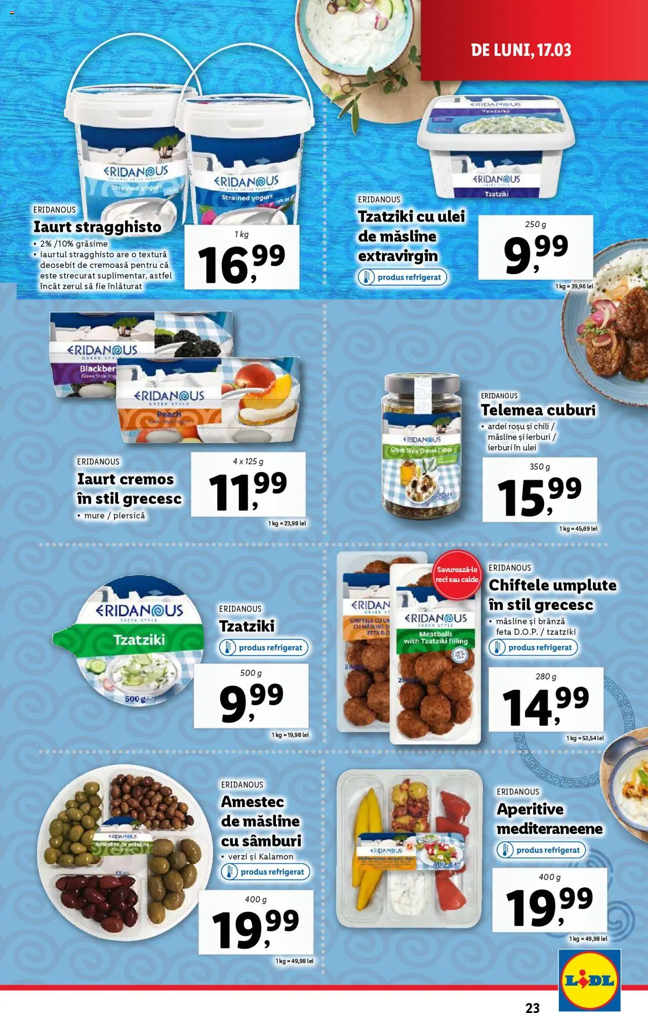 Catalog LIDL 17 - 23 Martie 2025 | Pagina 23 | Produse: Piersică, Brânză, Iaurt, Chiftele