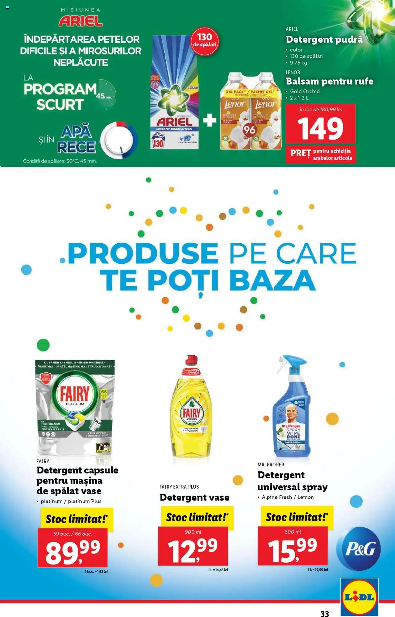 Catalog LIDL 17 - 23 Martie 2025 | Pagina 33 | Produse: Pudră, Balsam, Yorgan, Îndepărtarea petelor