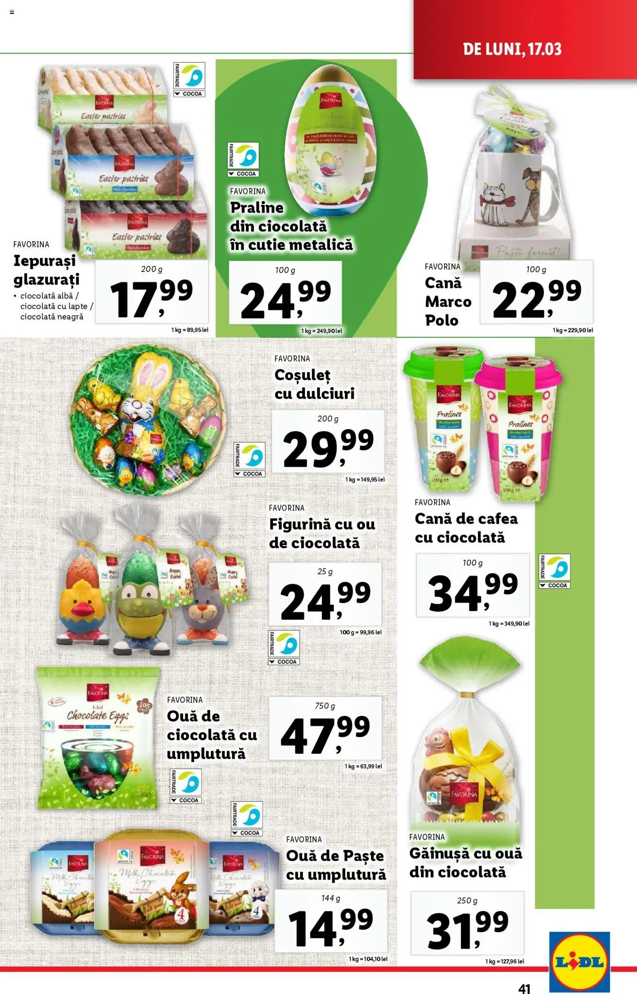Catalog LIDL 17 - 23 Martie 2025 | Pagina 41 | Produse: Praline, Ouă, Cafea, Paste