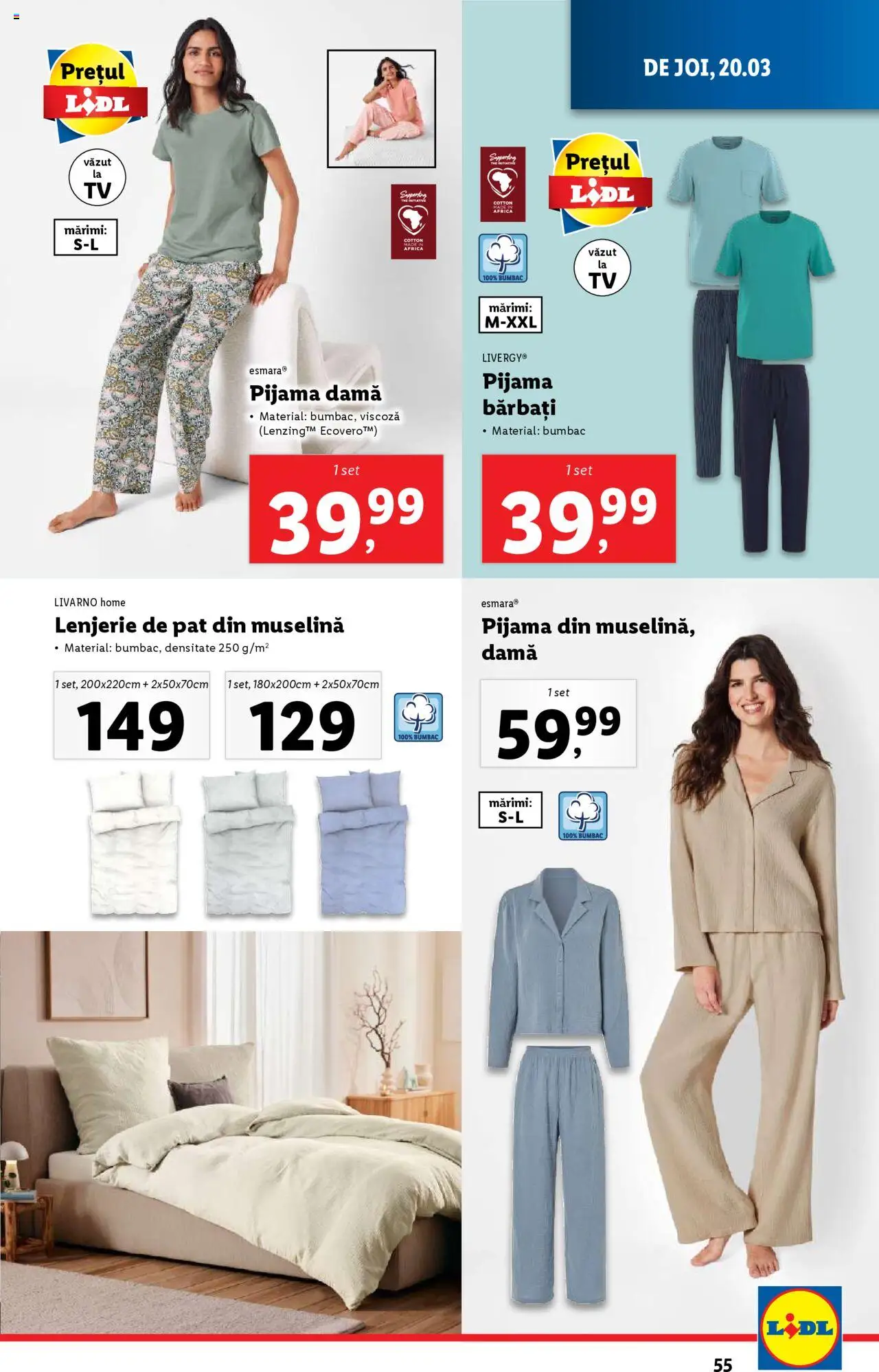 Catalog LIDL 17 - 23 Martie 2025 | Pagina 55 | Produse: Pat, Lenjerie de pat