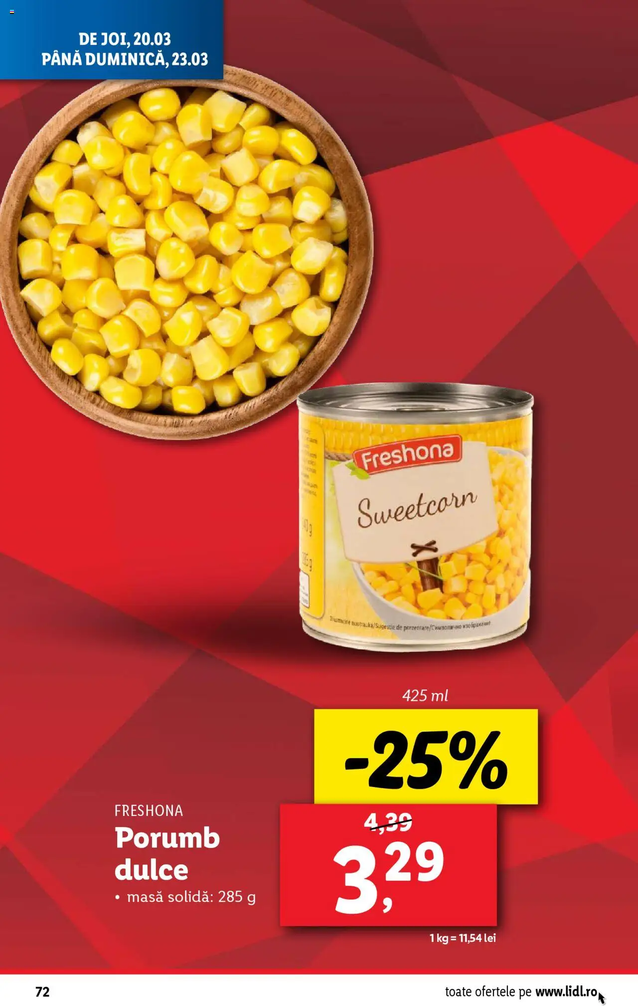 Catalog LIDL 17 - 23 Martie 2025 | Pagina 72 | Produse: Masă, Porumb