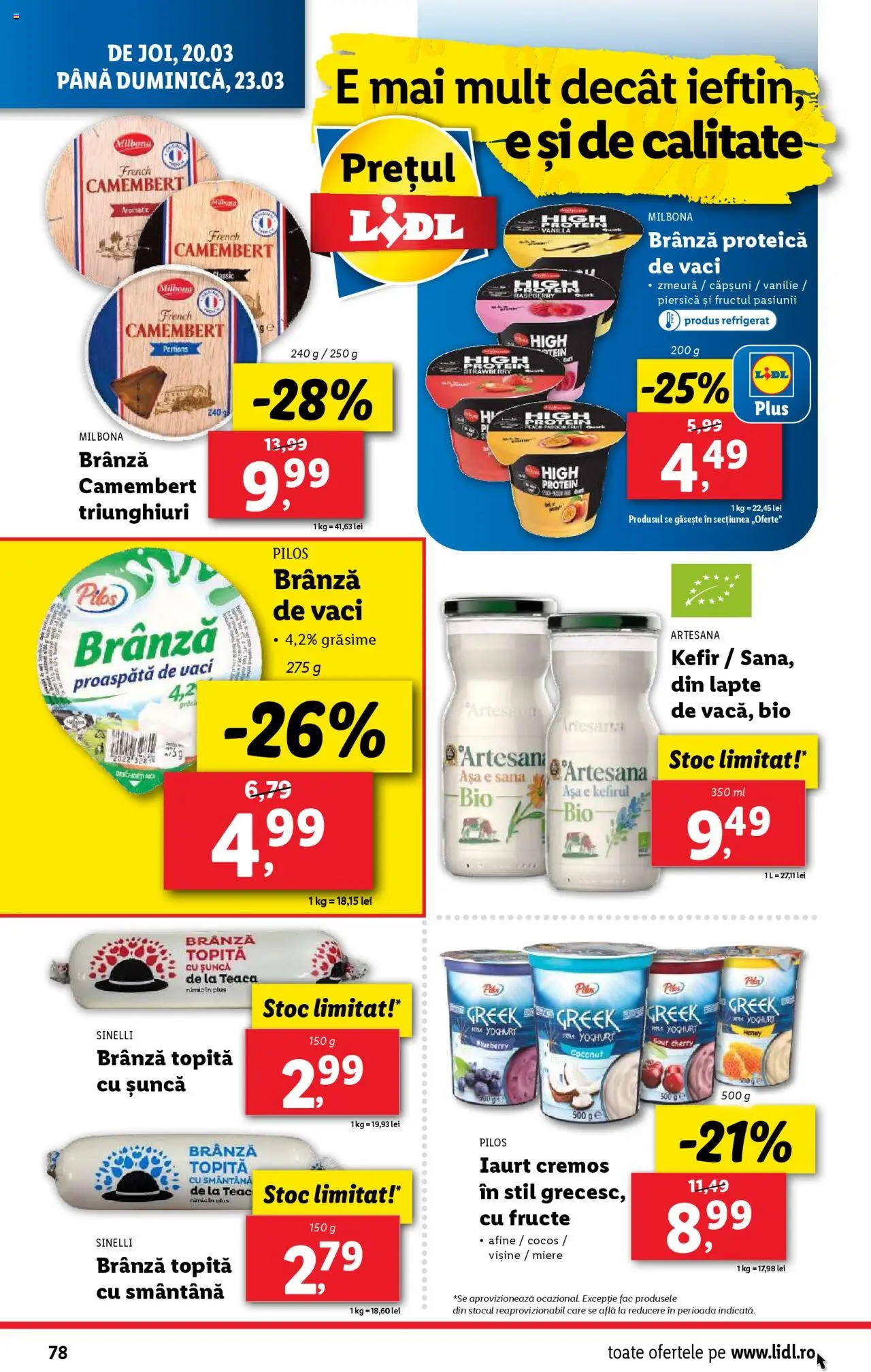 Catalog LIDL 17 - 23 Martie 2025 | Pagina 78 | Produse: Lapte, Iaurt, Kefir, Smântână