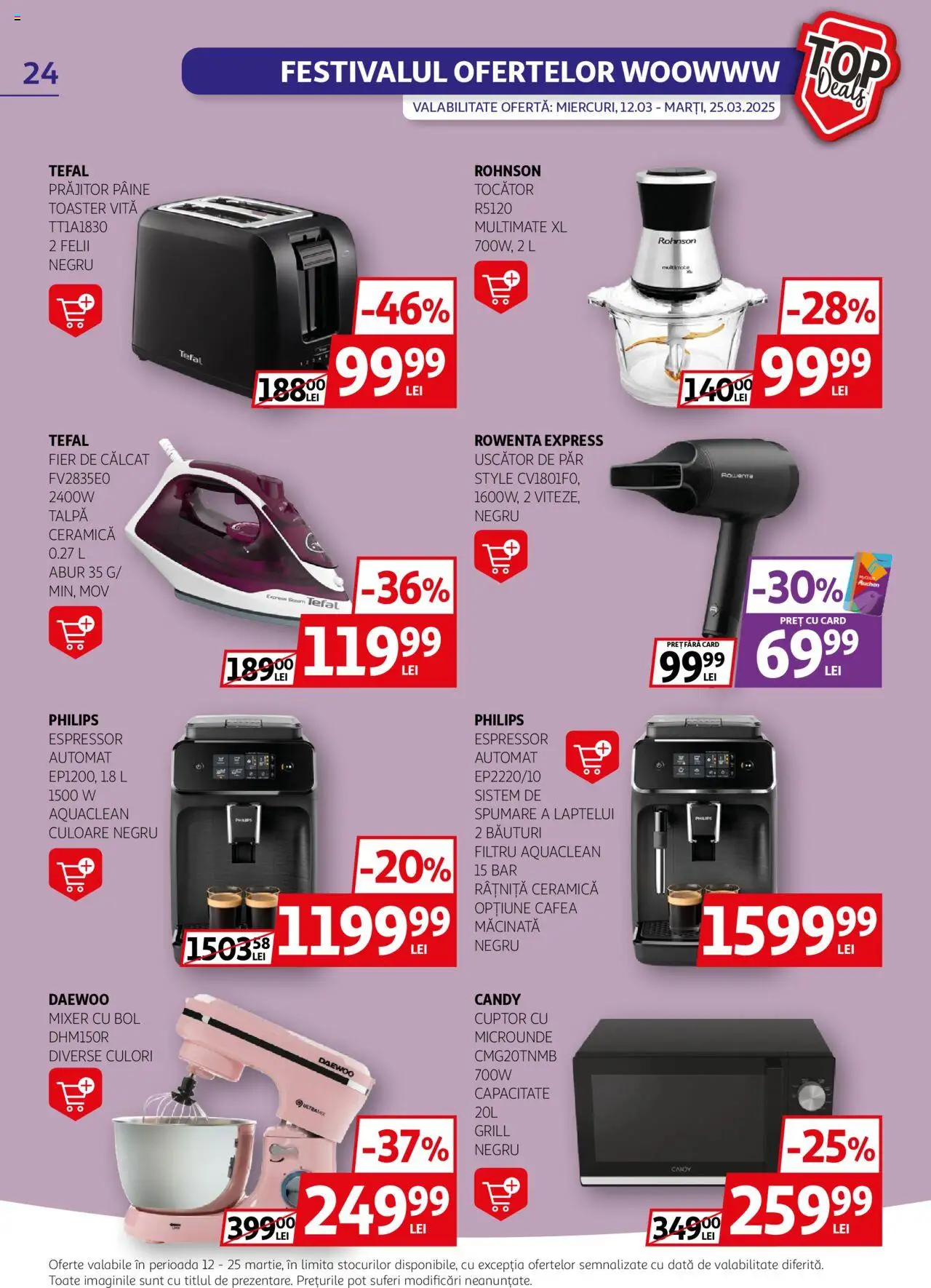Catalog Auchan 12 - 25 Martie 2025 | Pagina 24 | Produse: Fier de călcat, Uscător, Uscător De Păr, Toaster