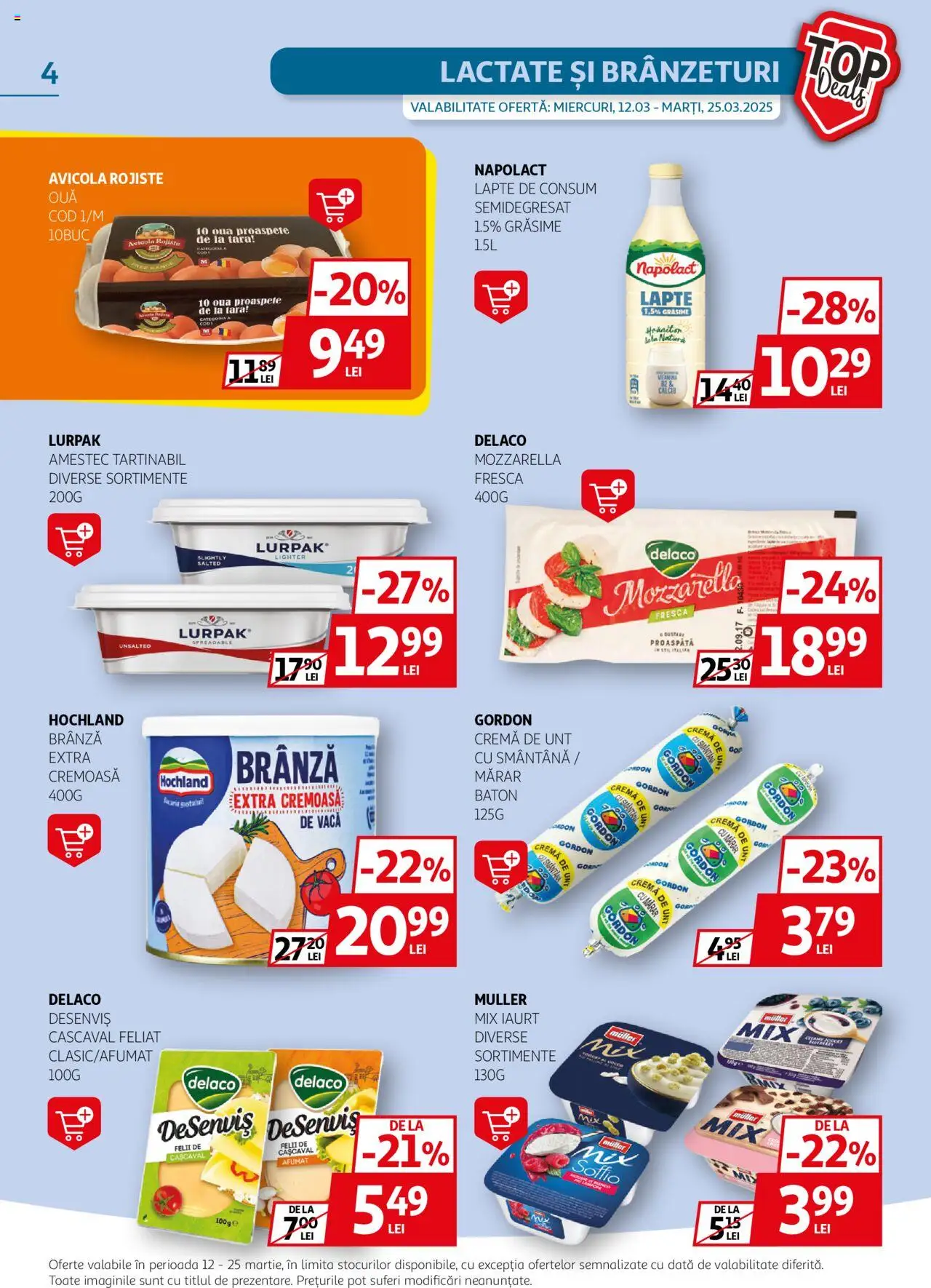 Catalog Auchan 12 - 25 Martie 2025 | Pagina 4 | Produse: Cașcaval, Unt, Cremă, Ouă
