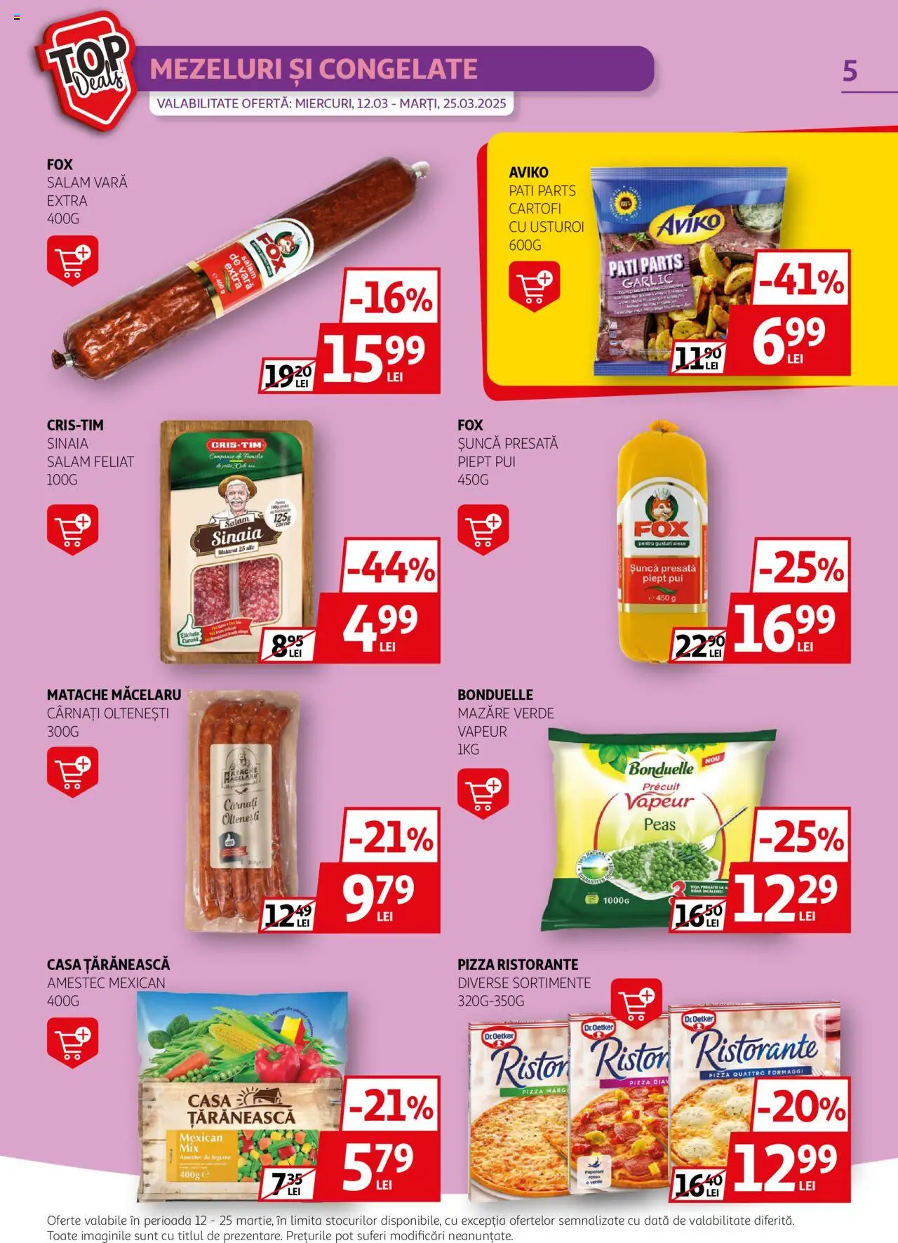 Catalog Auchan 12 - 25 Martie 2025 | Pagina 5 | Produse: Mazăre, Salam, Șuncă, Pizza