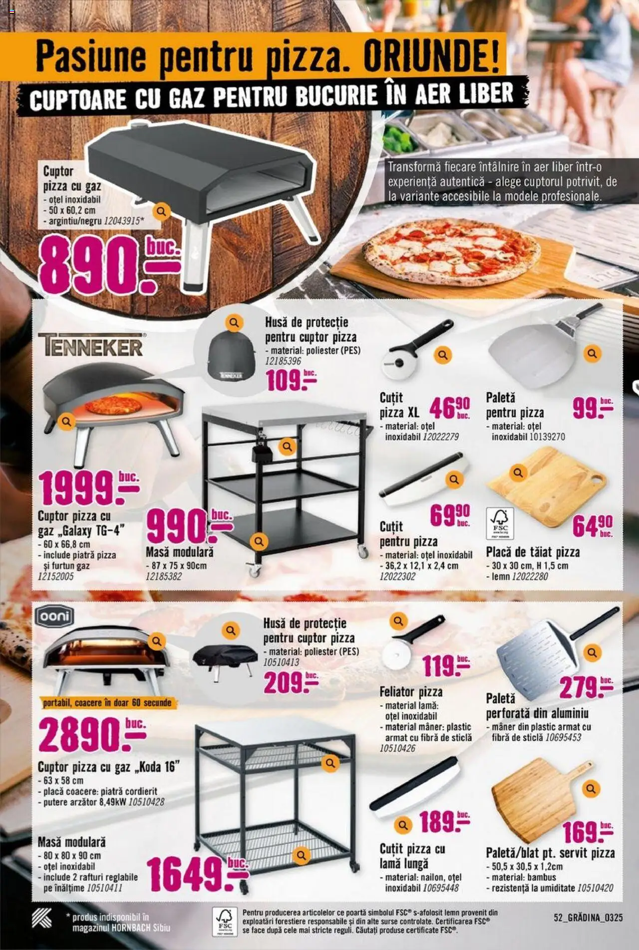 Catalog Hornbach 17 Martie - 25 Aprilie 2025 | Pagina 52 | Produse: Cuptor, Mâner, Masă, Pizza
