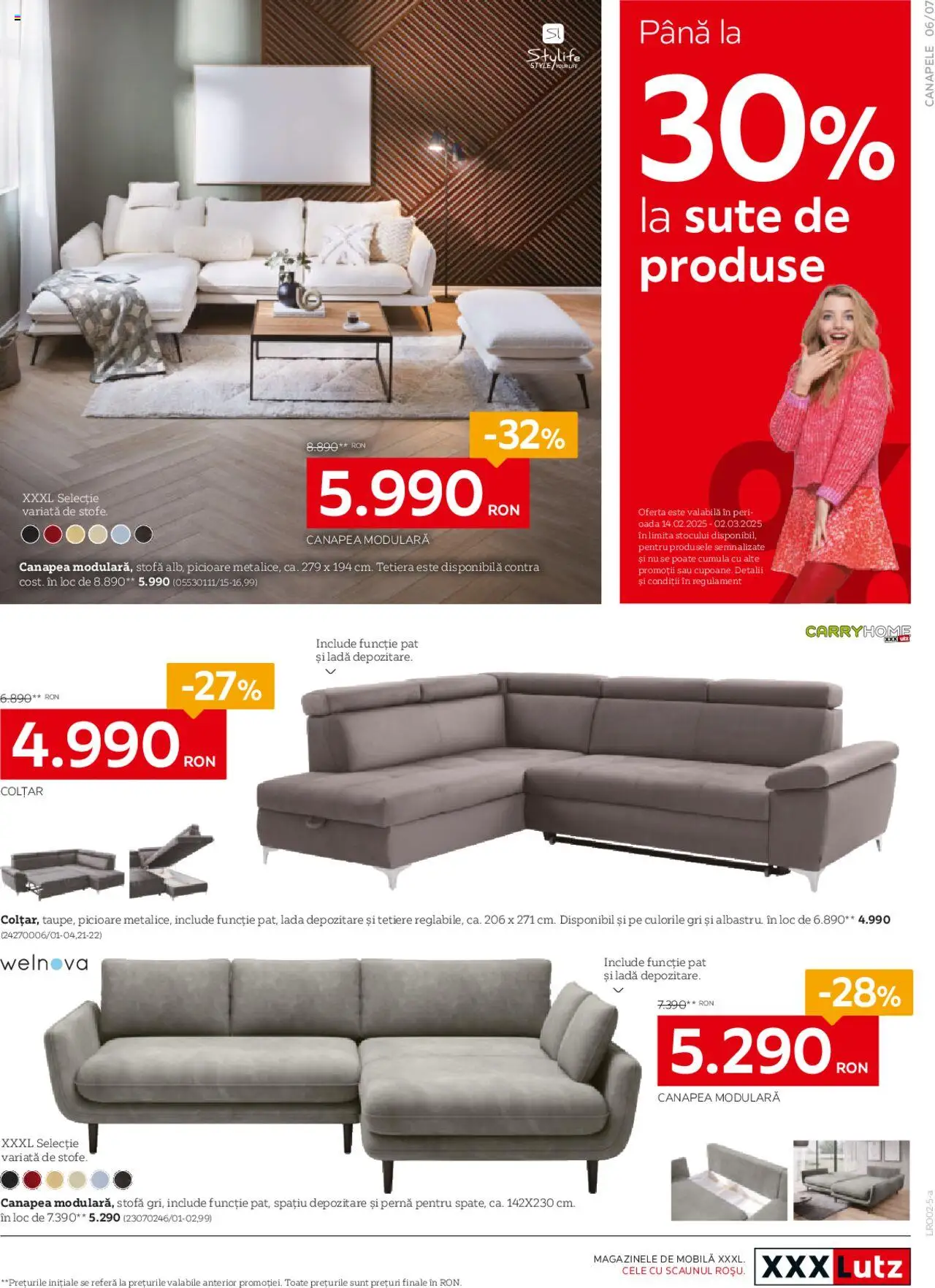Catalog XXXLutz 3 Februarie - 2 Martie 2025 | Pagina 7 | Produse: Pat, Pernă, Canapea, Colțar