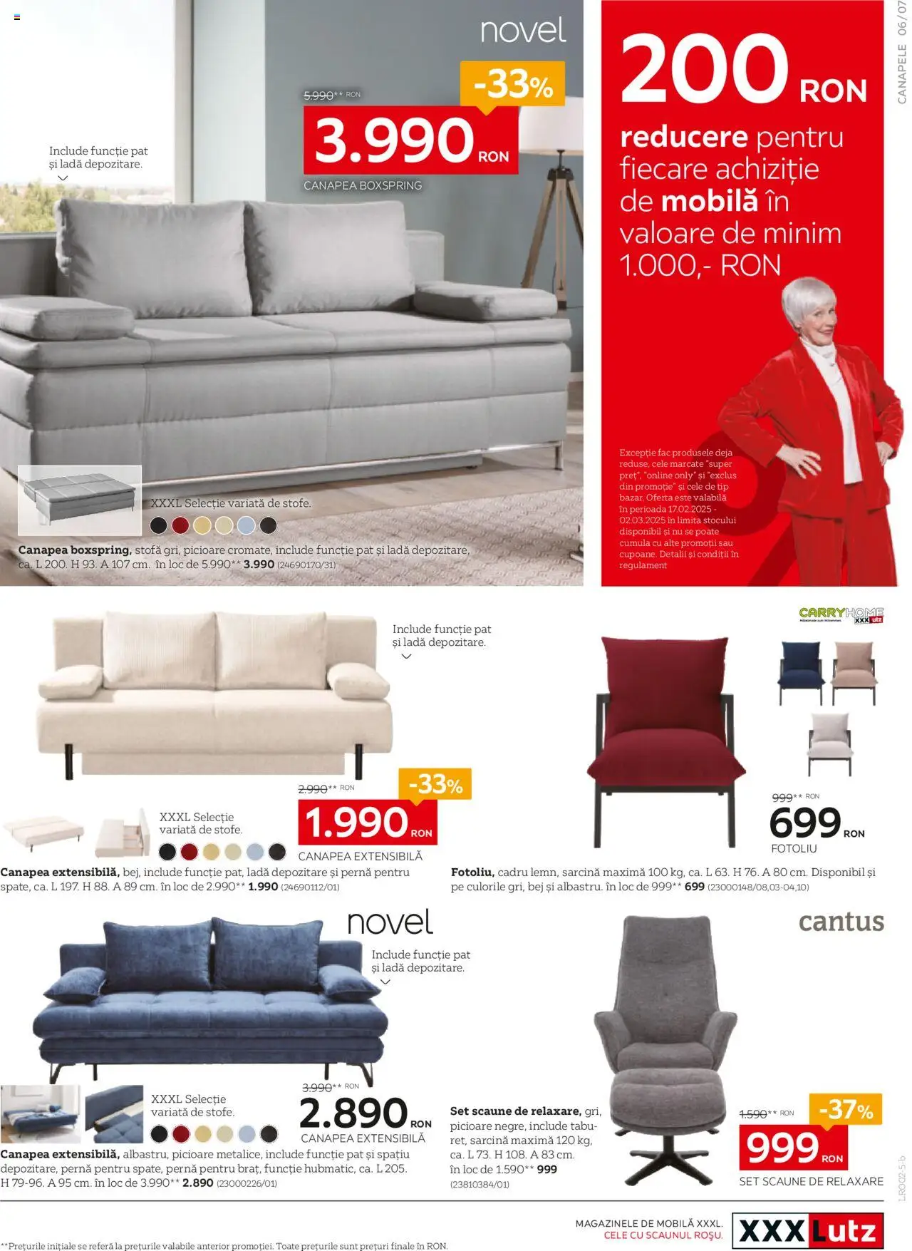 Catalog XXXLutz 17 Februarie - 2 Martie 2025 | Pagina 7 | Produse: Pat, Pernă, Fotoliu, Canapea
