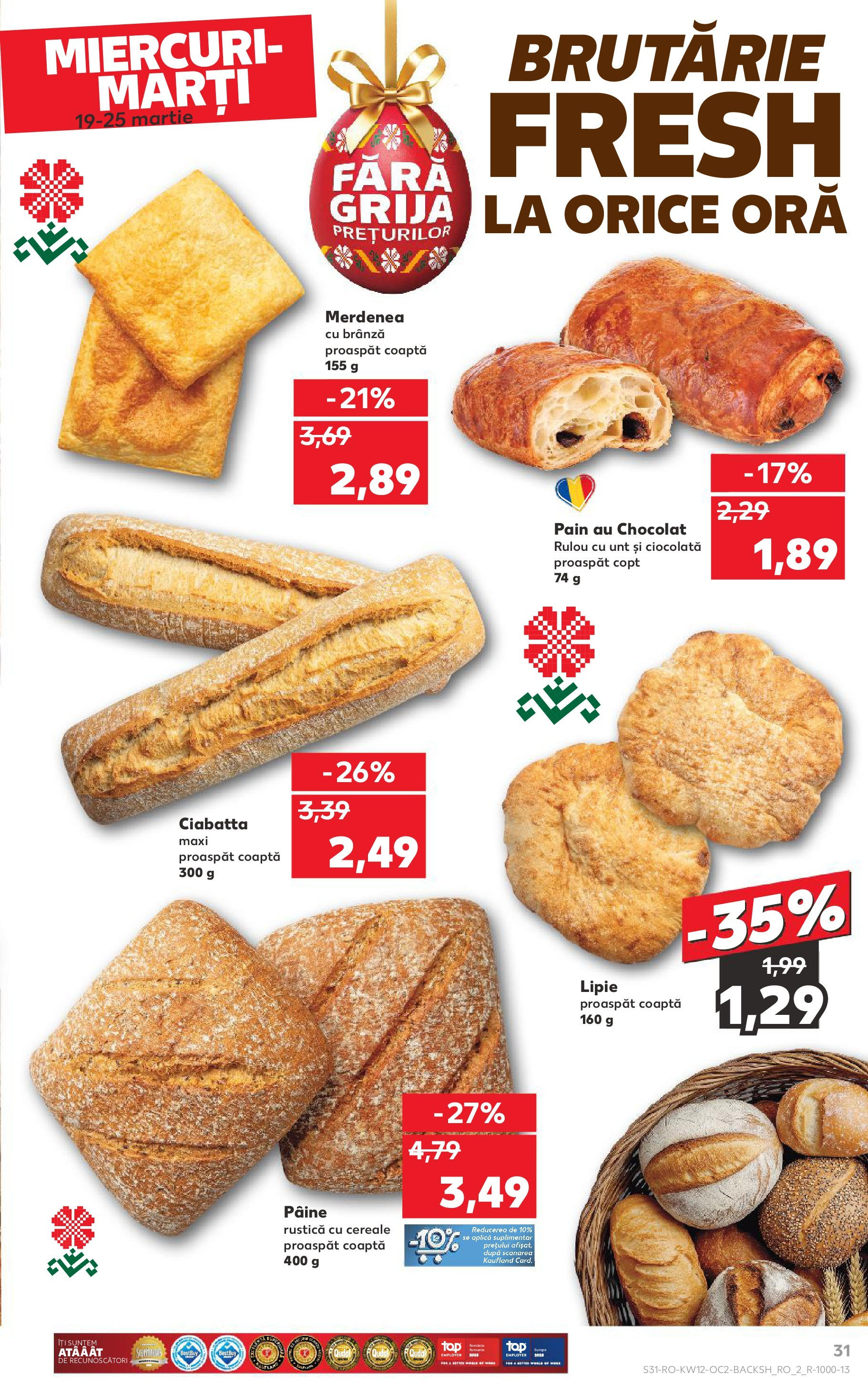 Catalog Kaufland 19 - 25 Martie 2025 | Pagina 31 | Produse: Unt, Brânză, Pâine, Ciocolată
