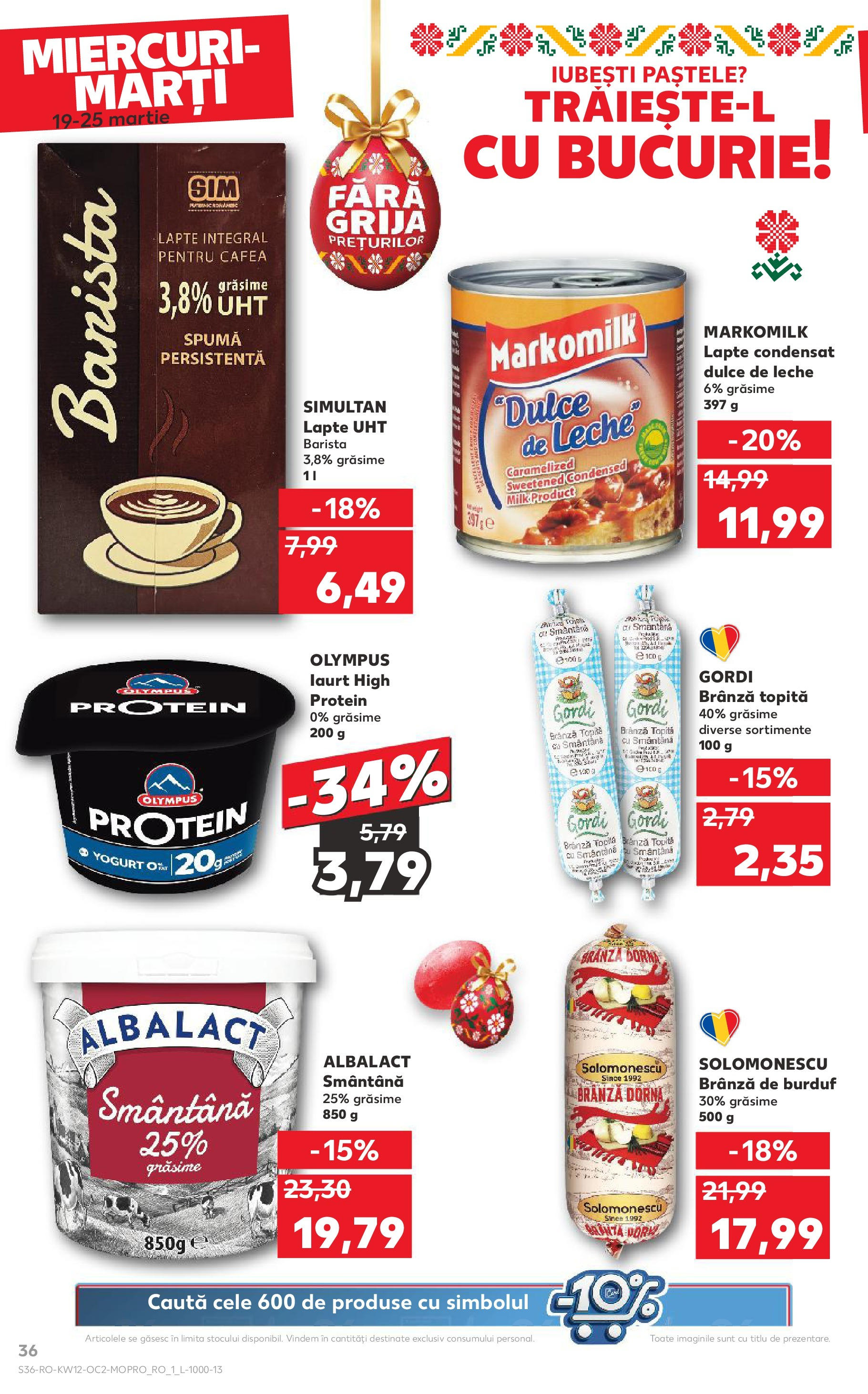 Catalog Kaufland 19 - 25 Martie 2025 | Pagina 36 | Produse: Lapte, Brânză, Cafea, Smântână