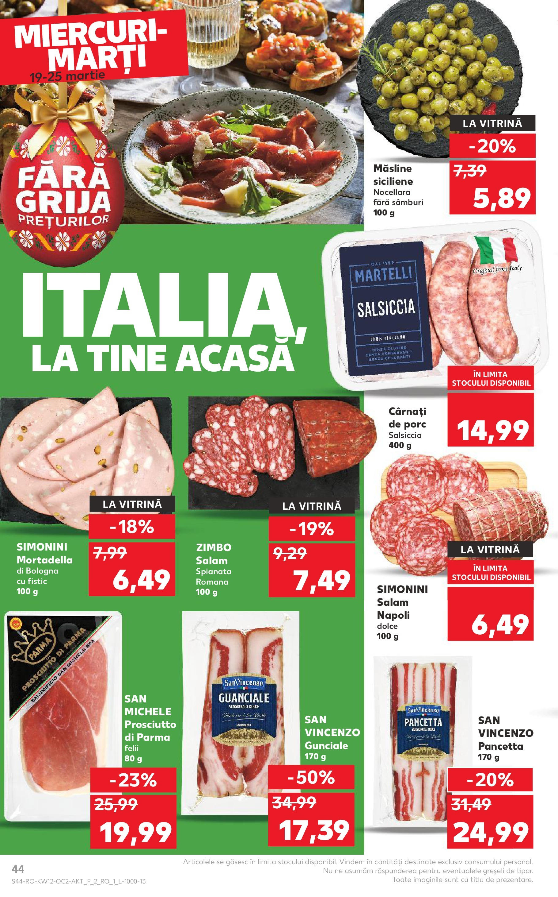 Catalog Kaufland 19 - 25 Martie 2025 | Pagina 44 | Produse: Vitrină, Măsline, Salam, Fistic