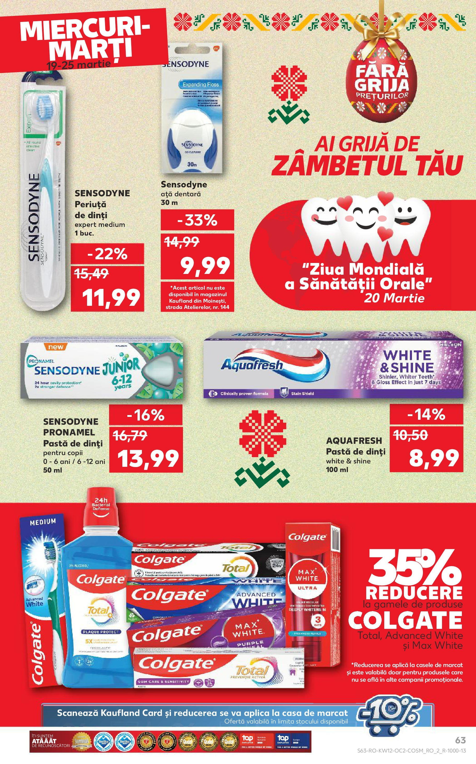 Catalog Kaufland 19 - 25 Martie 2025 | Pagina 63 | Produse: Ață dentară, Pastă de dinți