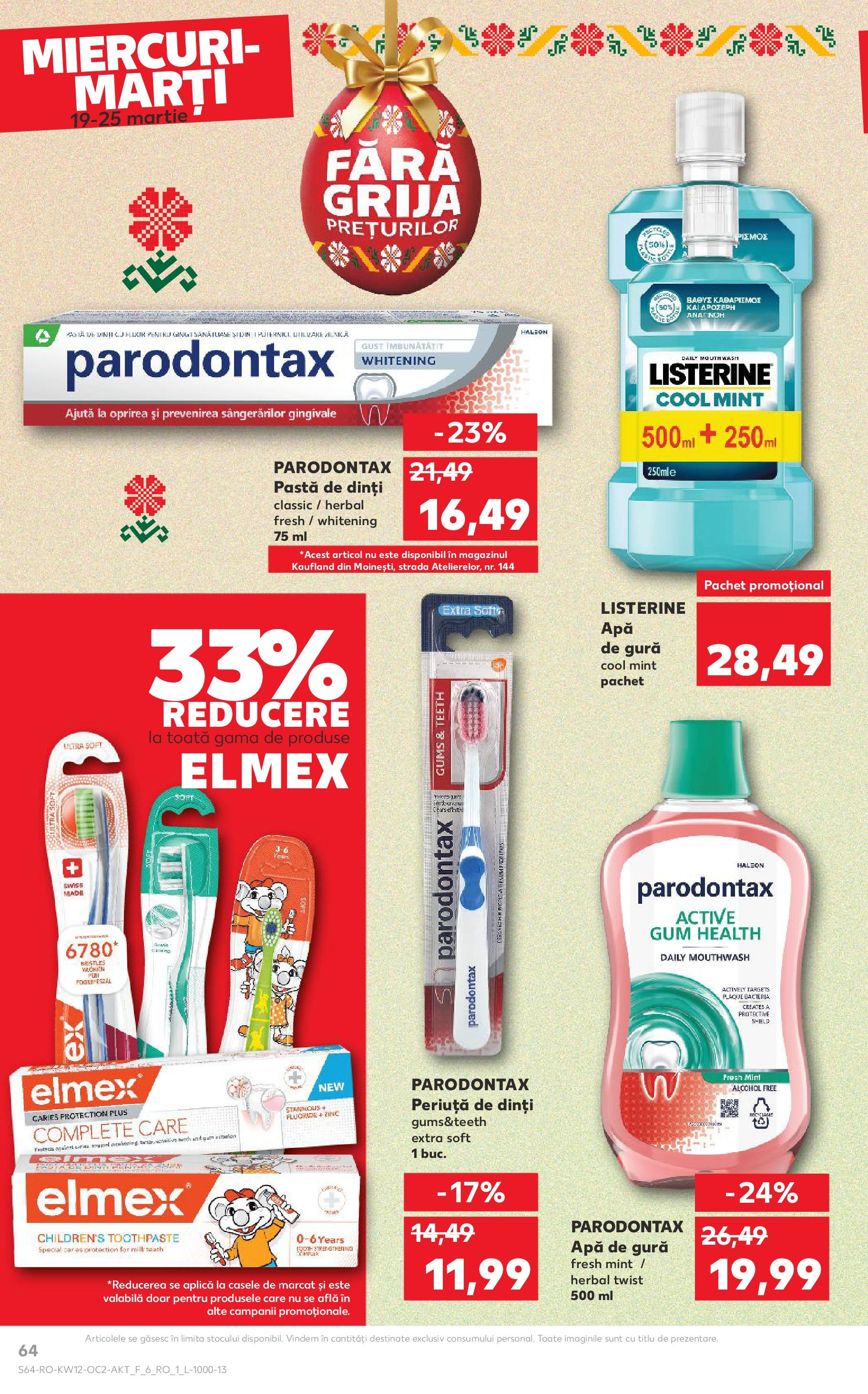 Catalog Kaufland 19 - 25 Martie 2025 | Pagina 64 | Produse: Pastă de dinți, Periuță de dinți, Apă de gură, Apă