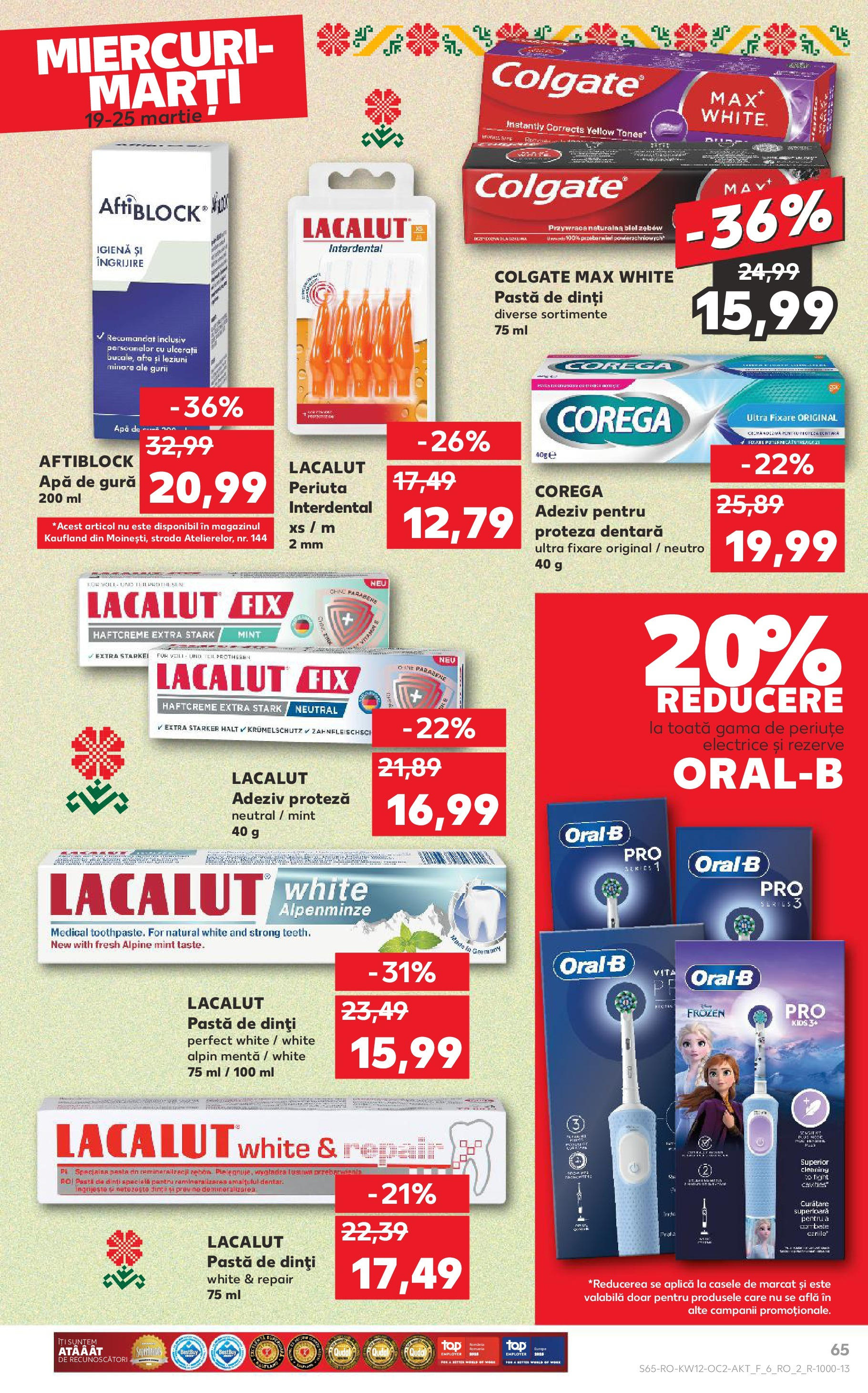 Catalog Kaufland 19 - 25 Martie 2025 | Pagina 65 | Produse: Pastă de dinți, Apă de gură, Adeziv, Apă