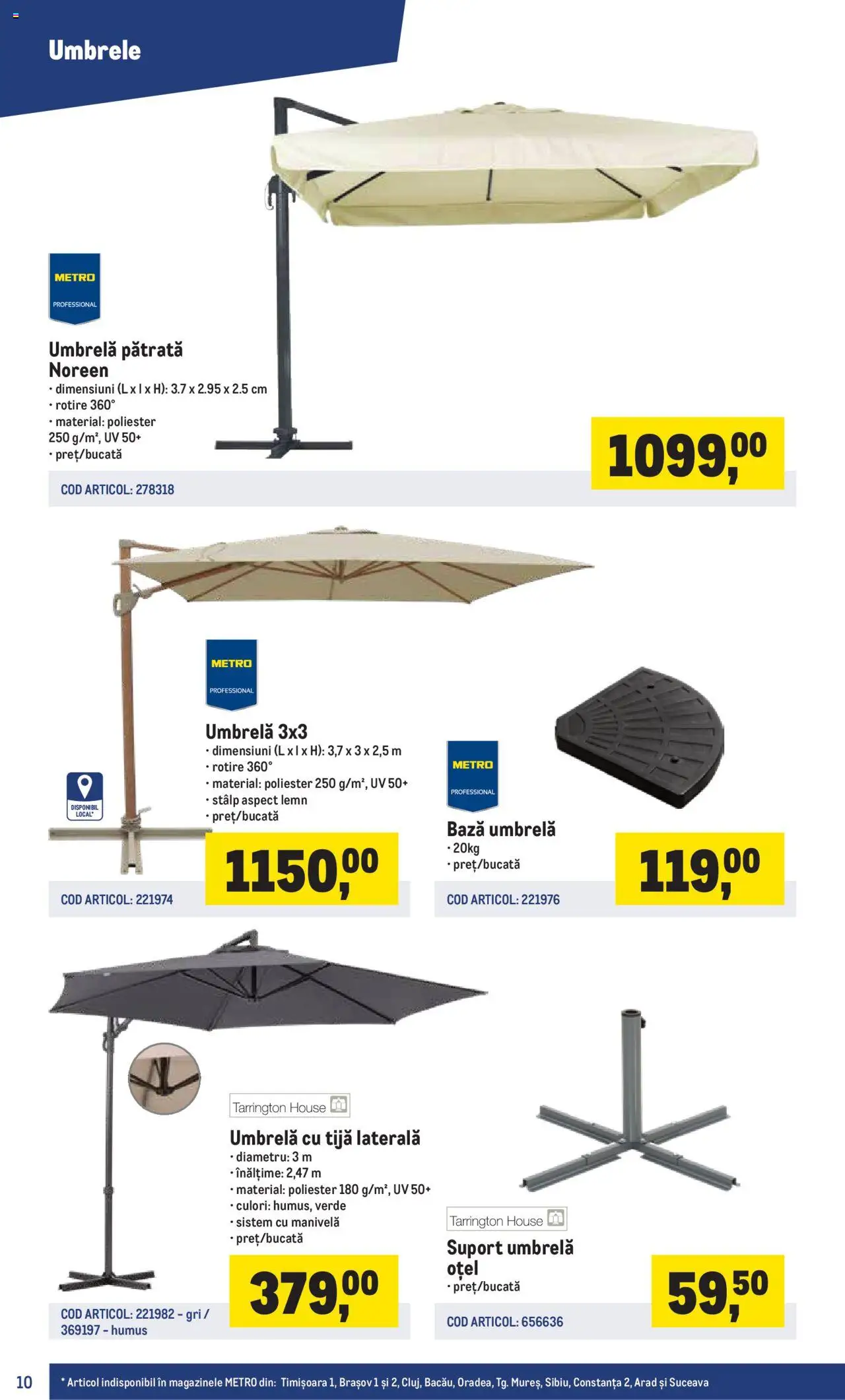 Catalog METRO 17 Martie - 30 Iunie 2025 | Pagina 10 | Produse: Umbrelă, Humus