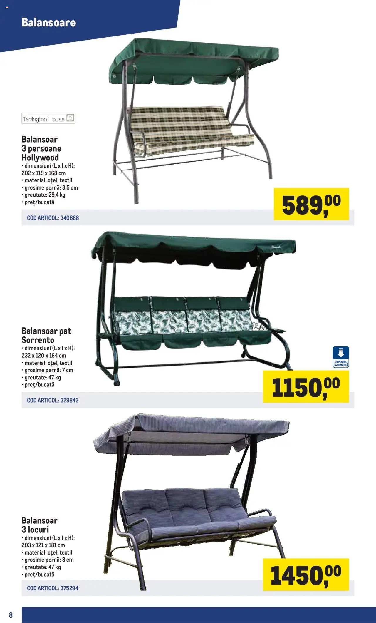 Catalog METRO 17 Martie - 30 Iunie 2025 | Pagina 8 | Produse: Pat, Pernă, Balansoar