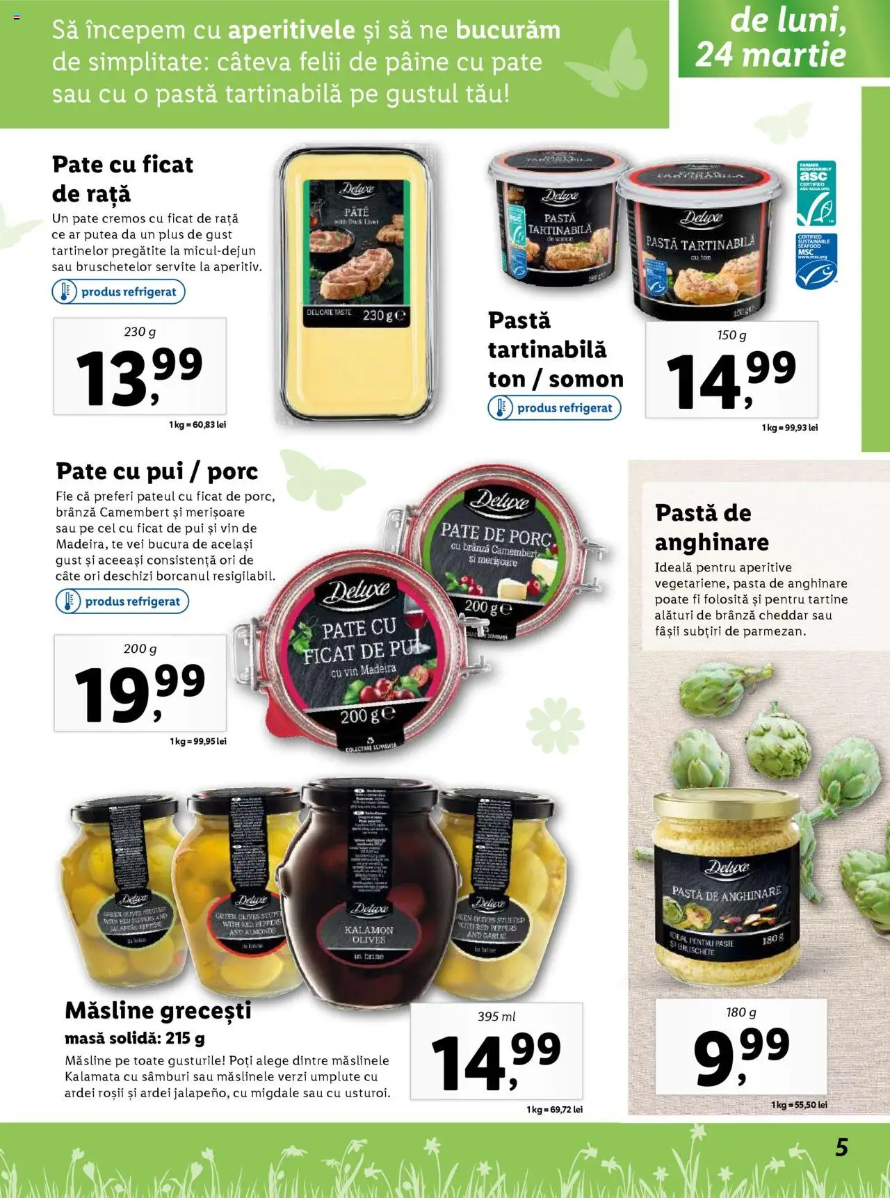Catalog LIDL 24 Martie - 20 Aprilie 2025 | Pagina 5 | Produse: Pate, Măsline, Migdale, Pâine