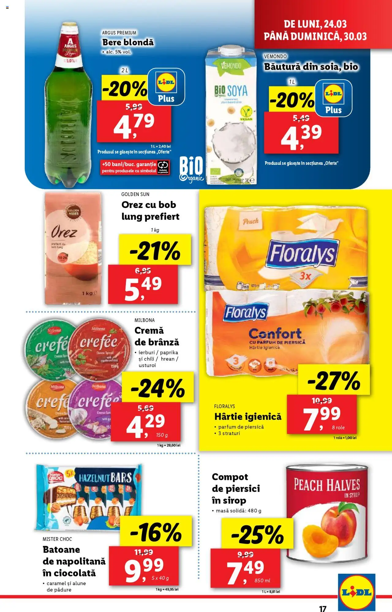 Catalog LIDL 24 - 30 Martie 2025 | Pagina 17 | Produse: Piersică, Masă, Role, Alune