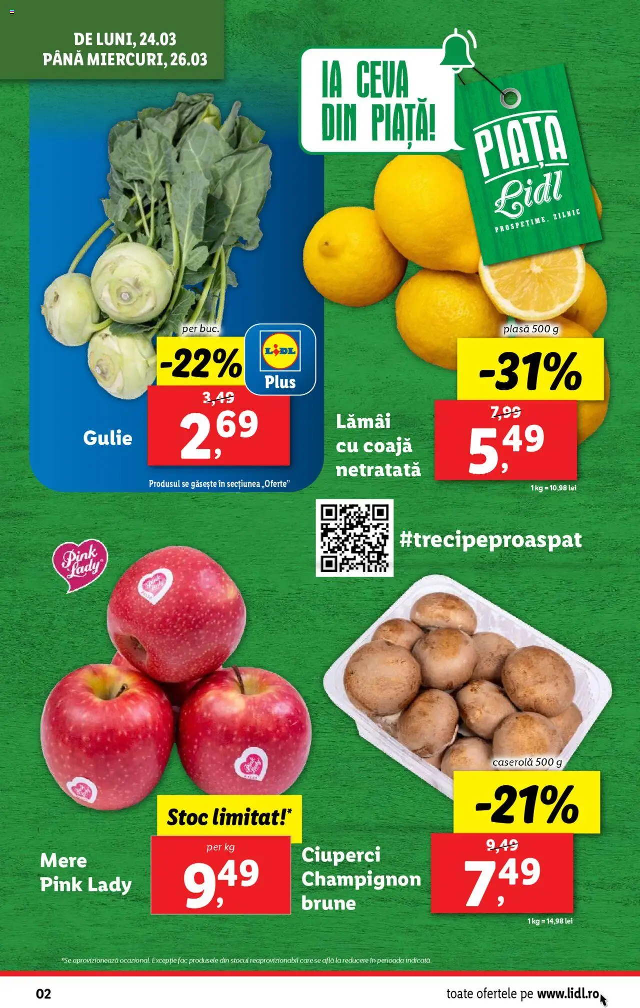 Catalog LIDL 24 - 30 Martie 2025 | Pagina 2 | Produse: Ciuperci, Mere