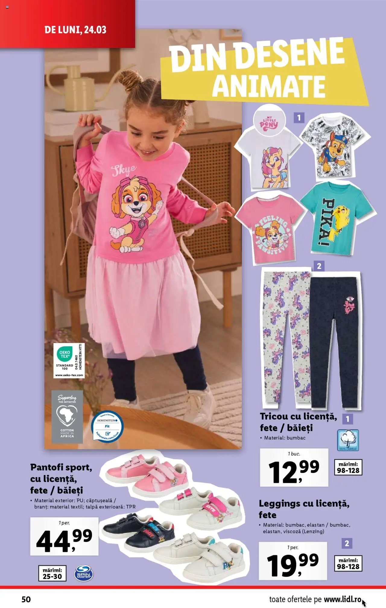 Catalog LIDL 24 - 30 Martie 2025 | Pagina 50 | Produse: Pantofi, Tricou