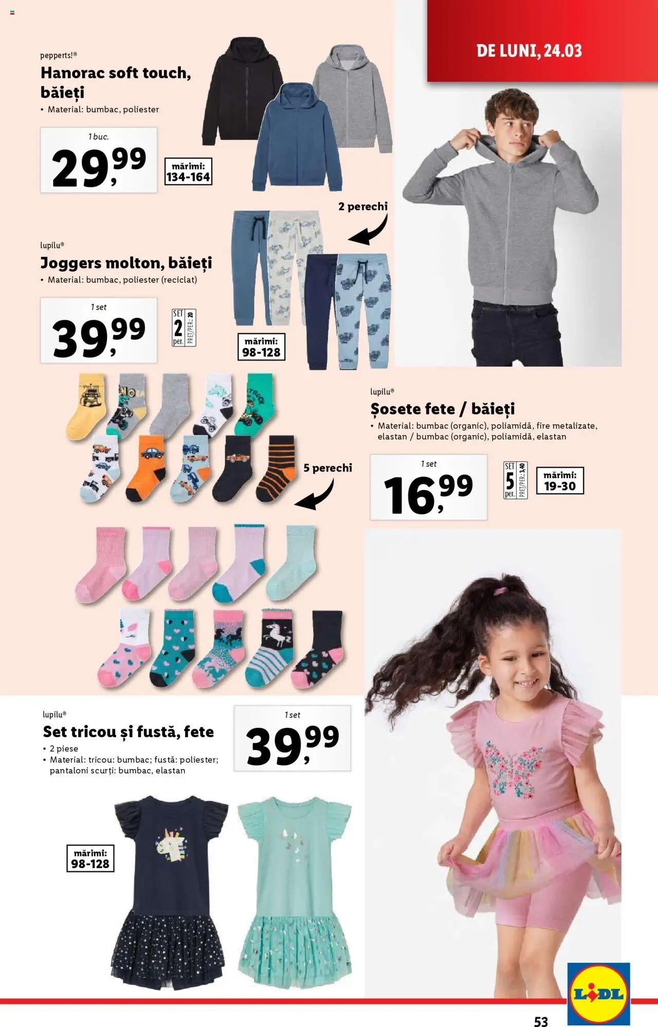 Catalog LIDL 24 - 30 Martie 2025 | Pagina 53 | Produse: Tricou, Pantaloni, Pantaloni scurți, Keşe