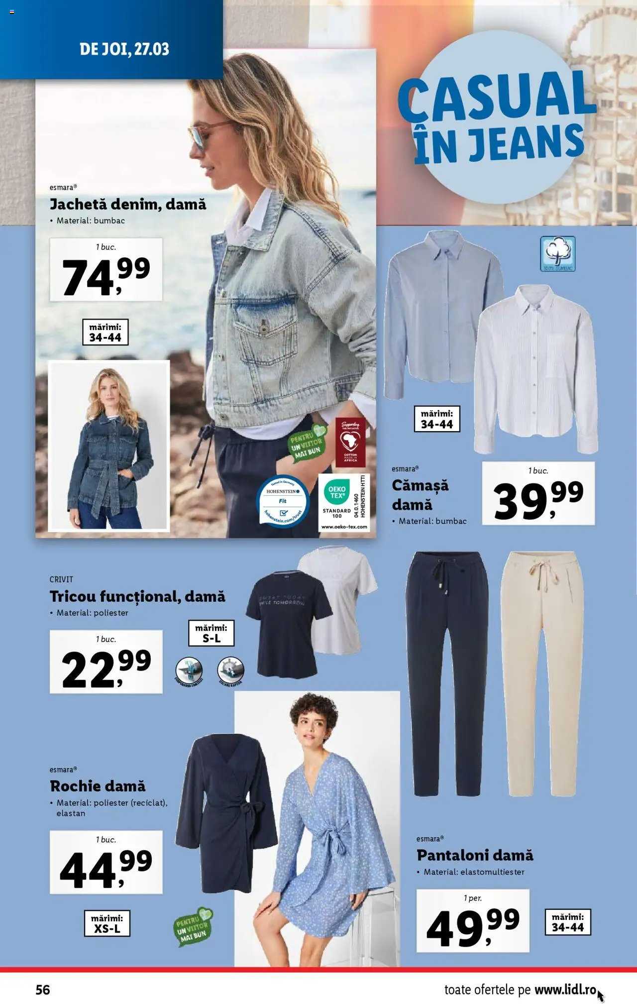 Catalog LIDL 24 - 30 Martie 2025 | Pagina 56 | Produse: Rochie, Jachetă, Tricou, Pantaloni