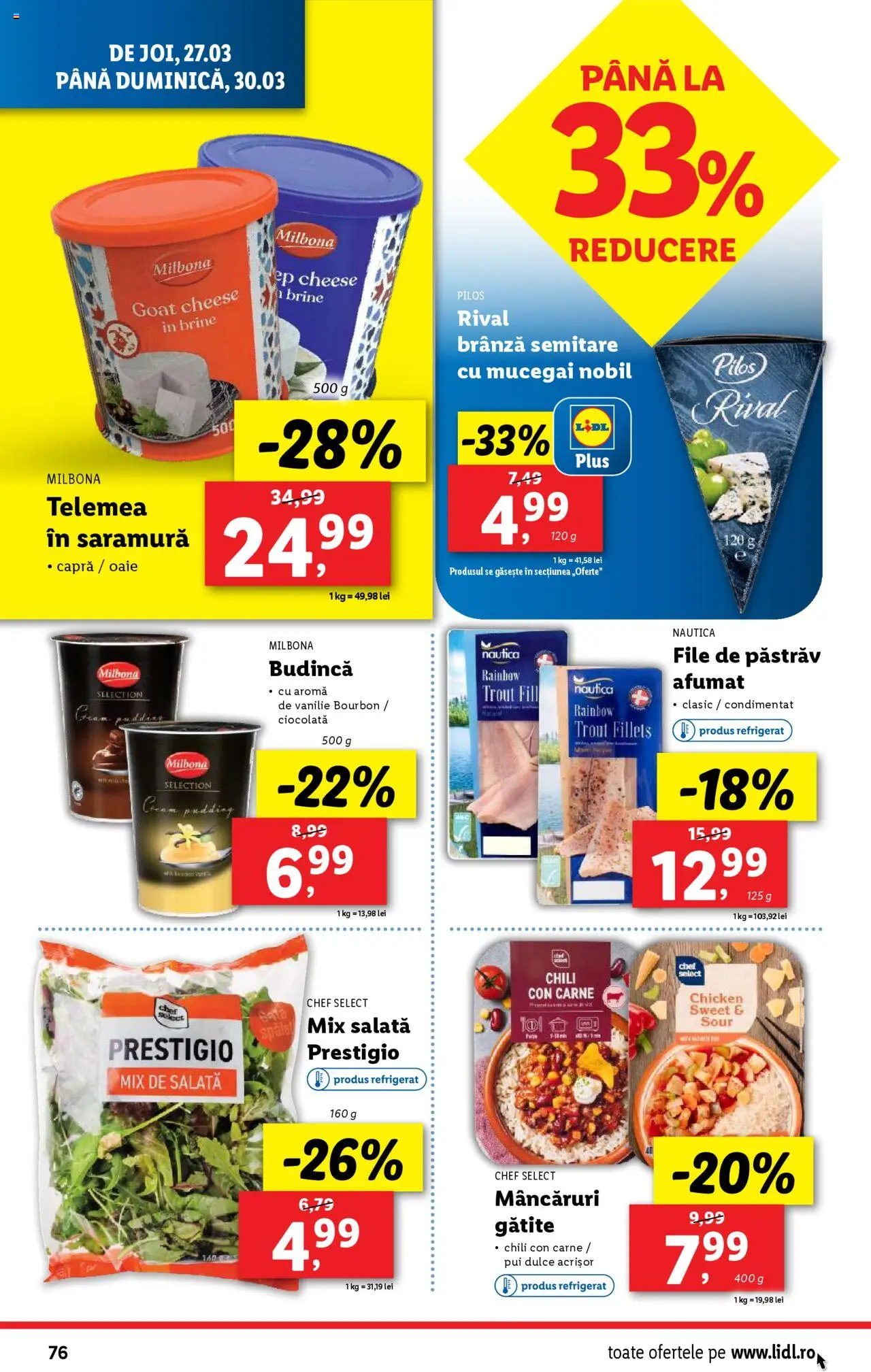 Catalog LIDL 24 - 30 Martie 2025 | Pagina 76 | Produse: Brânză, Ciocolată, Bourbon, Salată