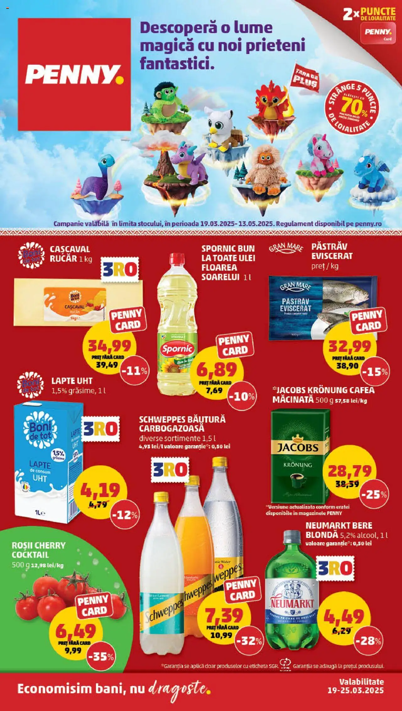 Catalog PENNY Market 19 - 25 Martie 2025 | Pagina 1 | Produse: Cașcaval, Köpek çiti, Ulei, Cocktail