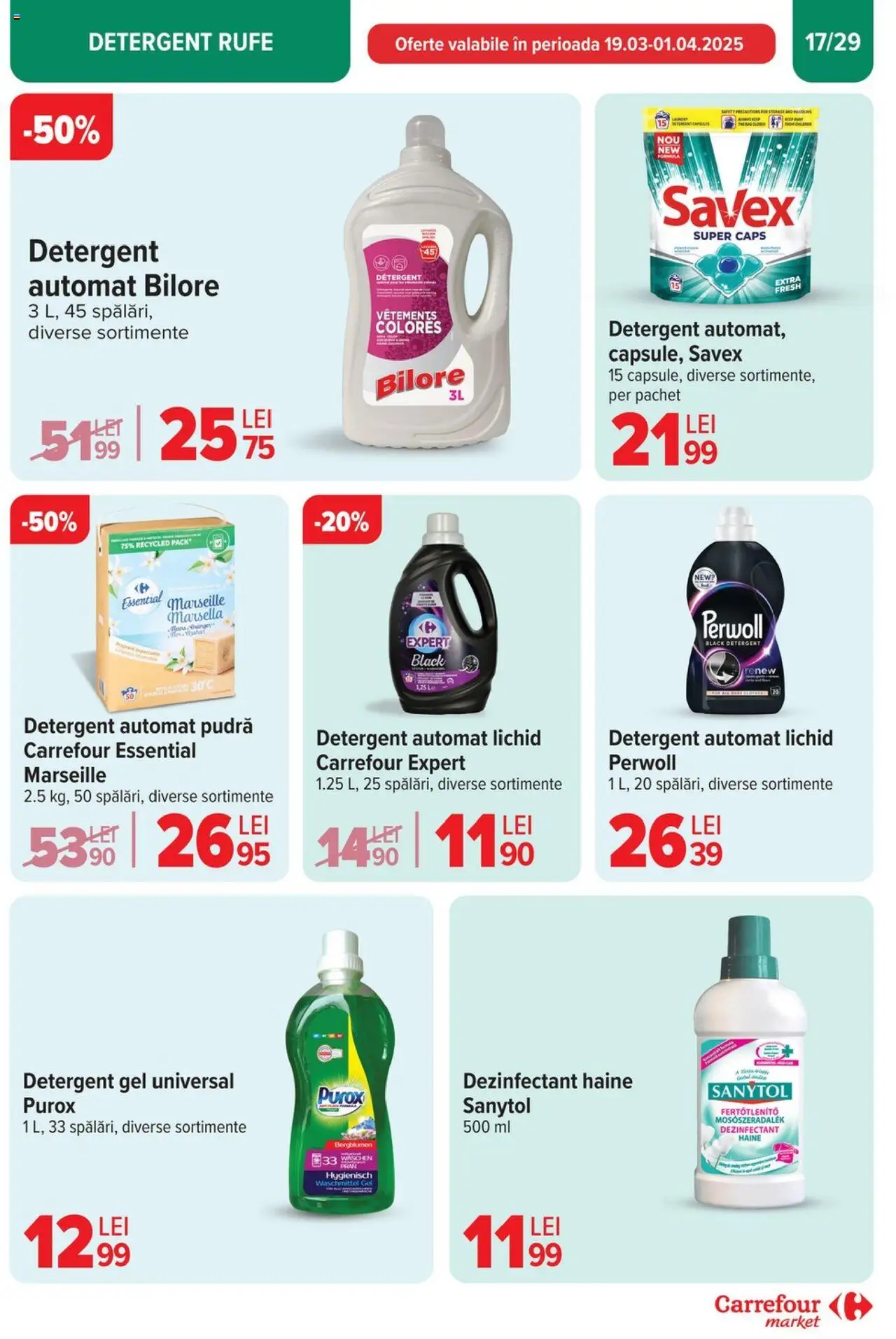 Catalog Carrefour 19 - 25 Martie 2025 | Pagina 17 | Produse: Kedi Ödül Oyuncakları, Pudră, Detergent, Haine