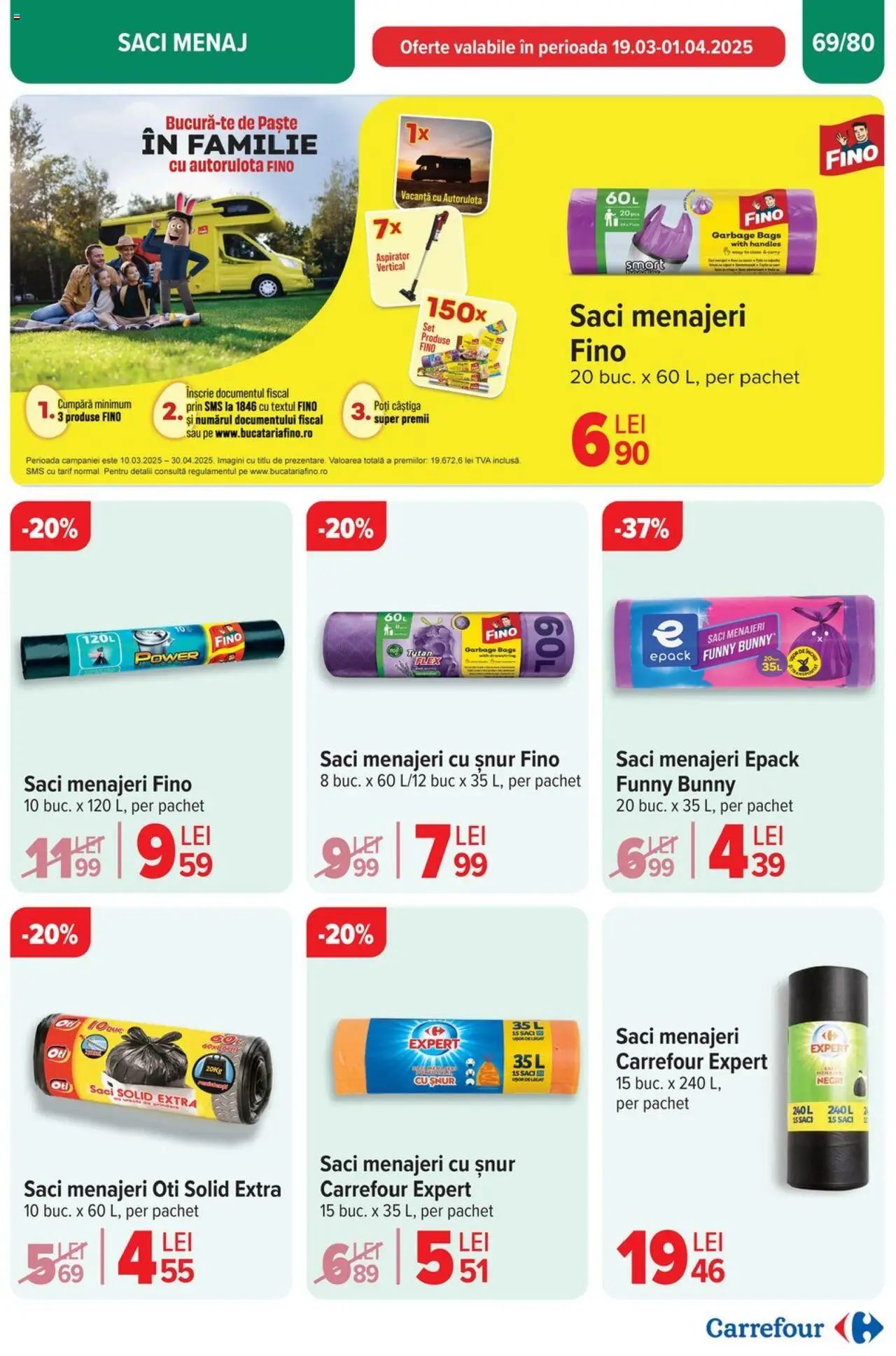 Catalog Carrefour 19 - 25 Martie 2025 | Pagina 72 | Produse: Aspirator, Saci menajeri, Paste