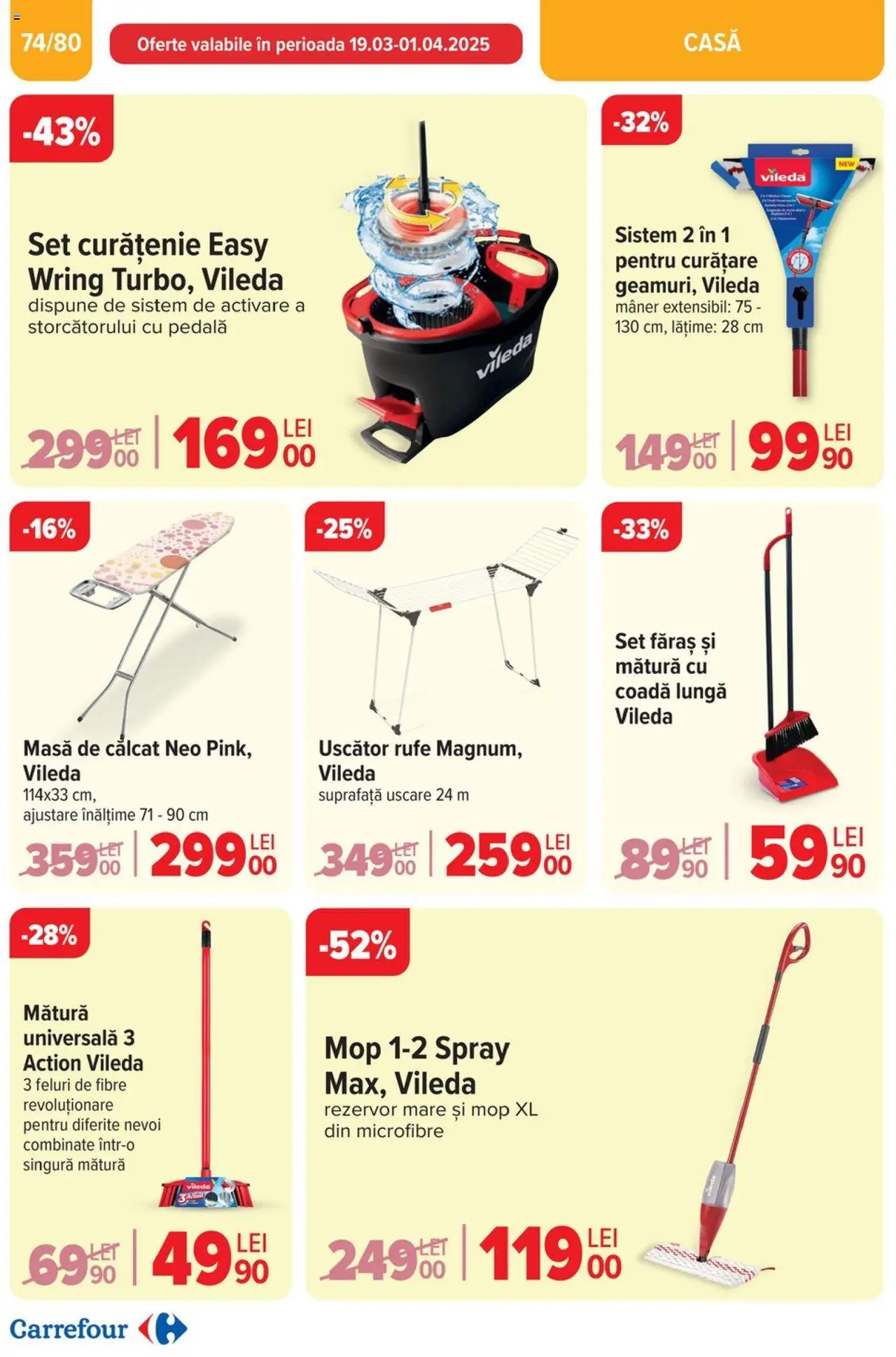 Catalog Carrefour 19 - 25 Martie 2025 | Pagina 77 | Produse: Mop, Mătură, Uscător rufe, Masă