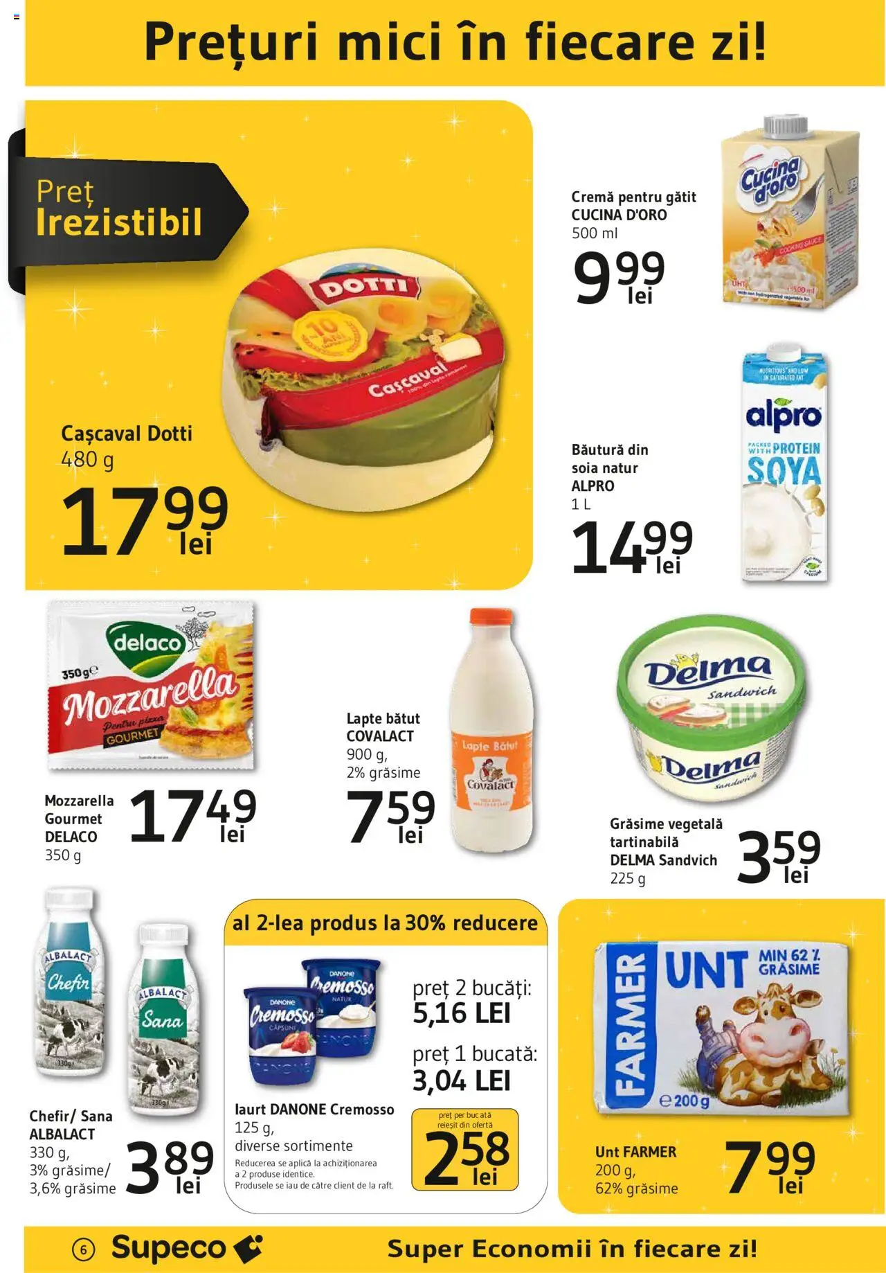 Catalog Supeco 20 Martie - 9 Aprilie 2025 | Pagina 6 | Produse: Cașcaval, Mozzarella, Lapte, Unt