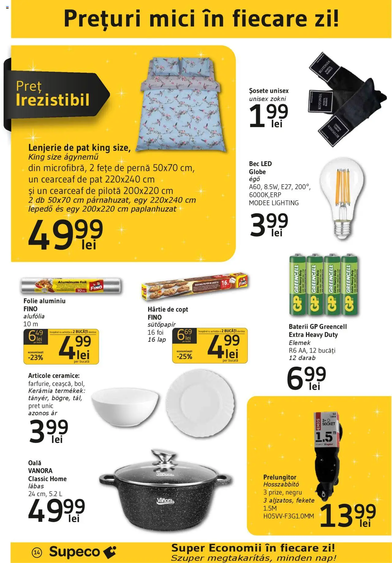 Catalog Supeco 20 Martie - 9 Aprilie 2025 | Pagina 14 | Produse: Bec, Oală, Mici, Șosete
