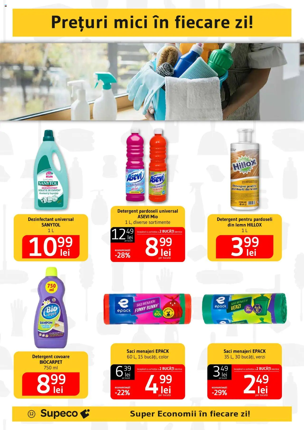 Catalog Supeco 20 Martie - 9 Aprilie 2025 | Pagina 12 | Produse: Saci menajeri, Mici, Șampon, Detergent