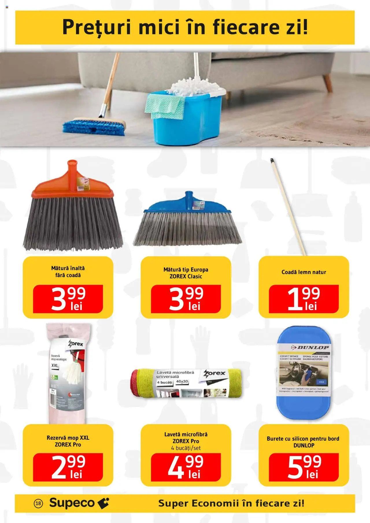 Catalog Supeco 20 Martie - 9 Aprilie 2025 | Pagina 18 | Produse: Mop, Mătură, Mici, Burete