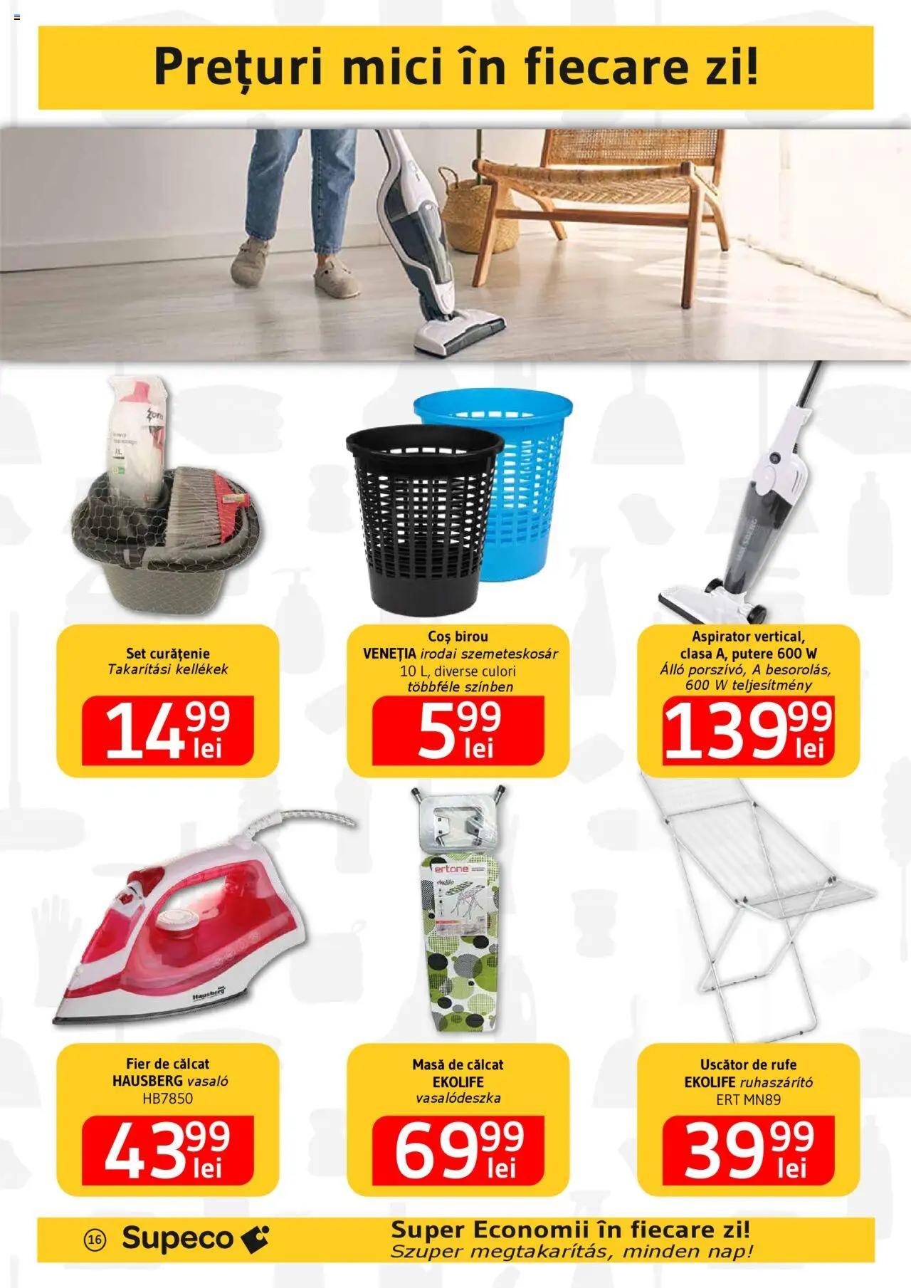 Catalog Supeco 20 Martie - 9 Aprilie 2025 | Pagina 16 | Produse: Fier de călcat, Uscător, Aspirator, Mici