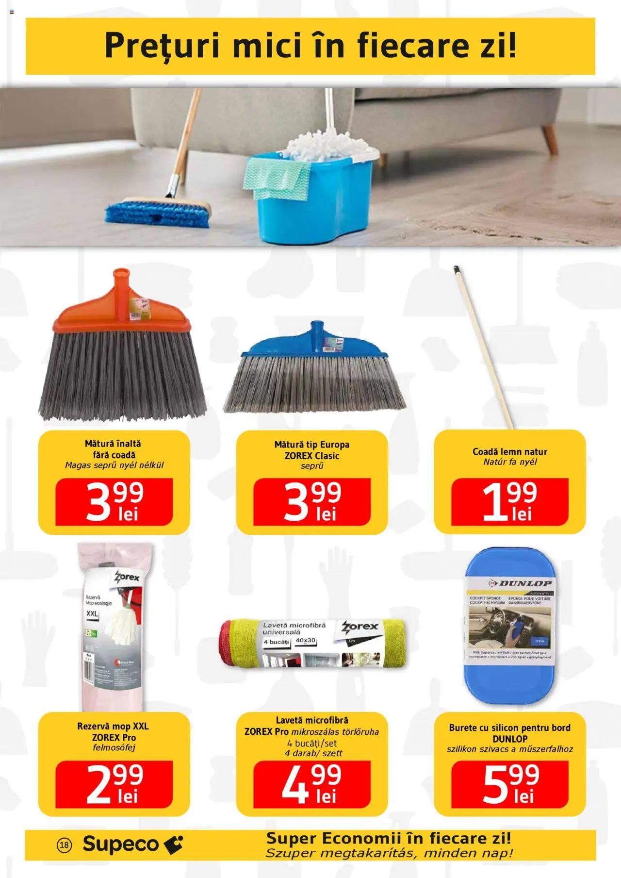 Catalog Supeco 20 Martie - 9 Aprilie 2025 | Pagina 18 | Produse: Mop, Mătură, Mici, Burete