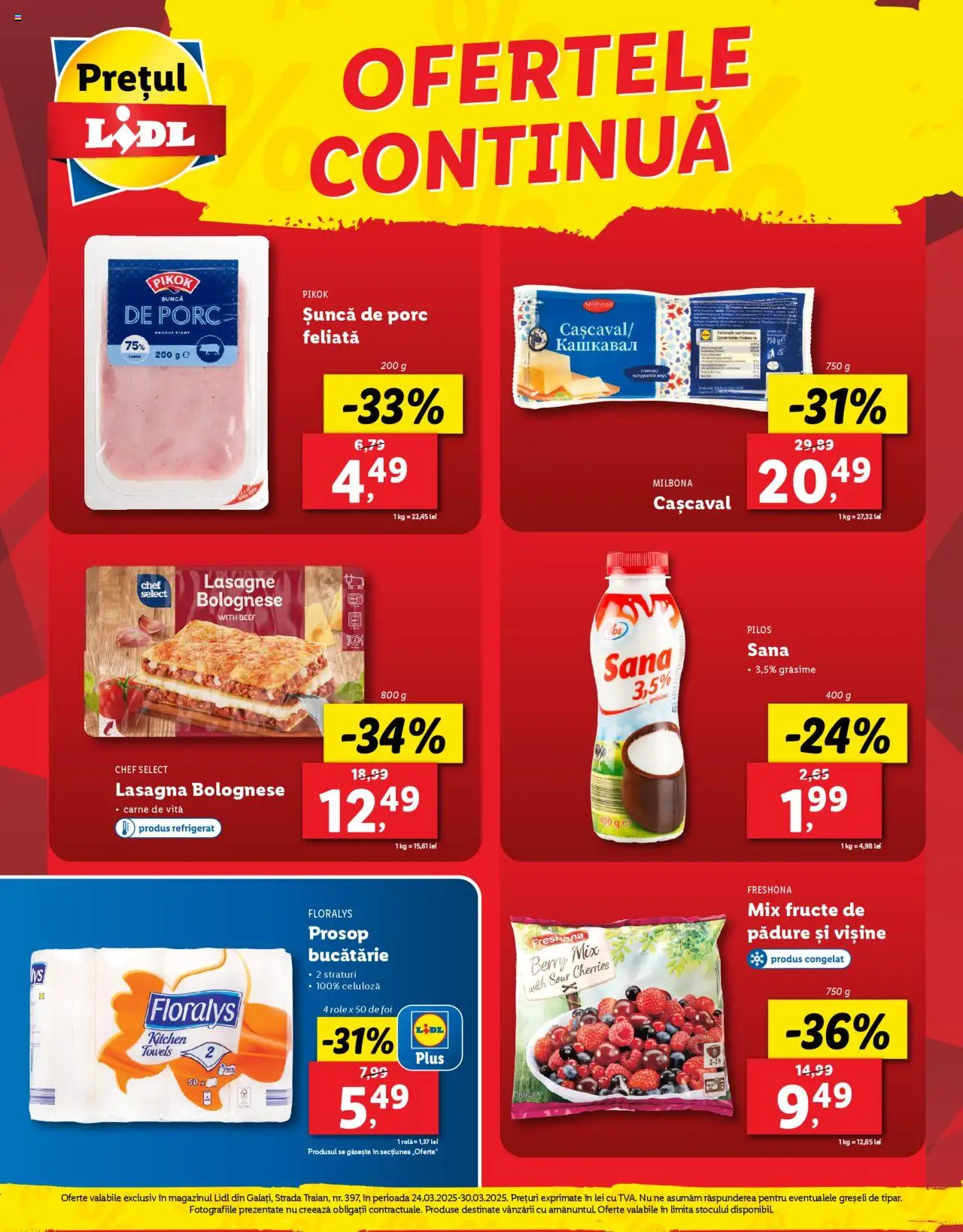 Catalog LIDL 24 - 30 Martie 2025 | Pagina 2 | Produse: Lasagna, Cașcaval, Mix fructe, Fructe