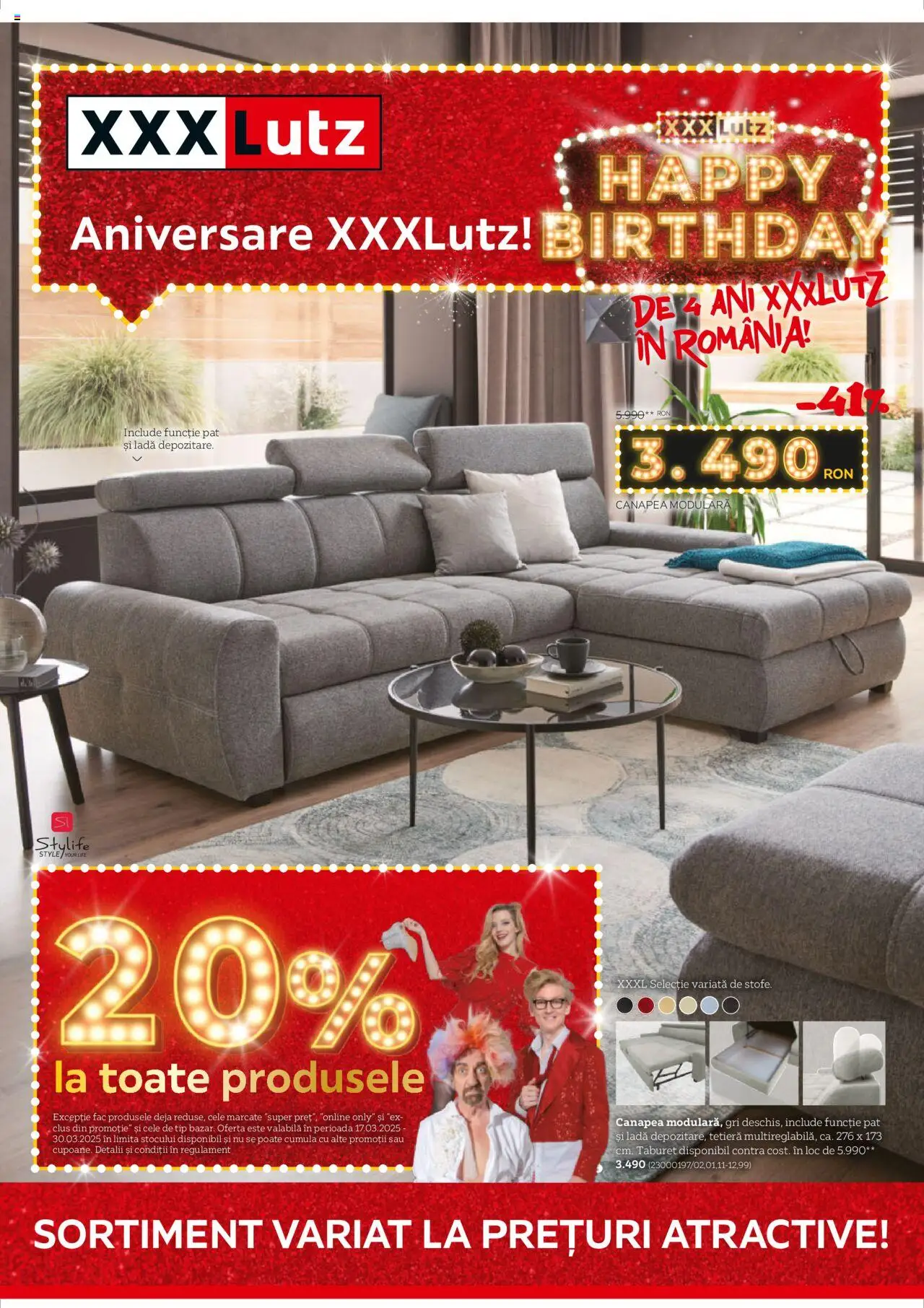 Catalog XXXLutz 17 - 30 Martie 2025 | Pagina 1 | Produse: Pat, Canapea, Taburet