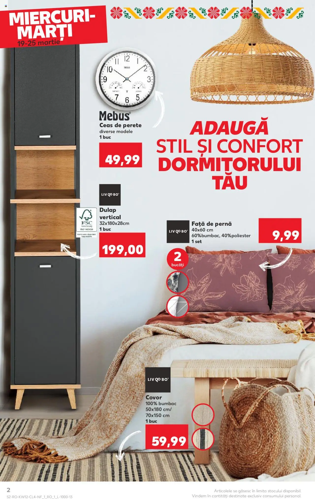 Catalog Kaufland 19 - 25 Martie 2025 | Pagina 2 | Produse: Ceas, Pernă, Covor, Față de pernă