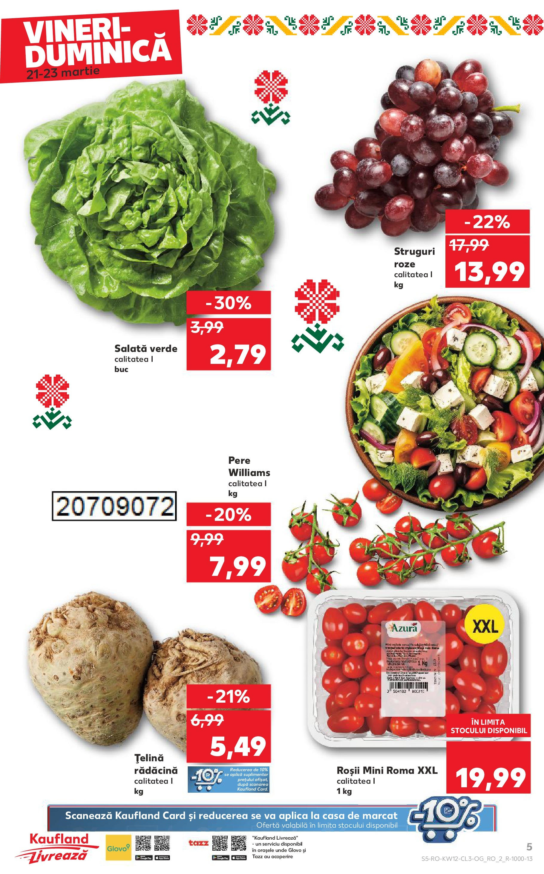 Catalog Kaufland 21 - 23 Martie 2025 | Pagina 5 | Produse: Struguri, Țelină, Roșii, Salată