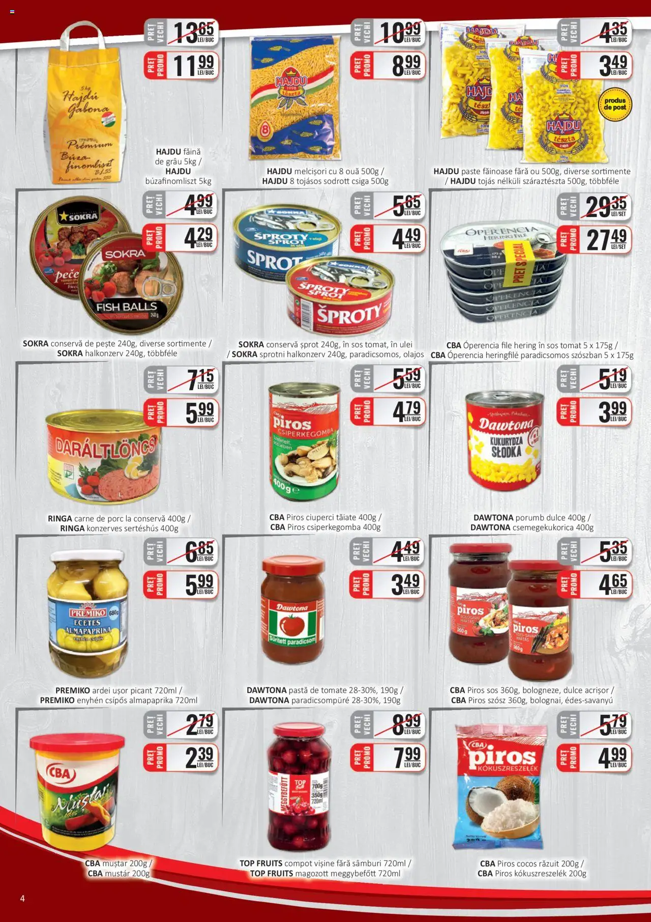 Catalog CBA 16 - 31 Martie 2025 | Pagina 4 | Produse: Carne De Porc, Muștar, Compot, Sos