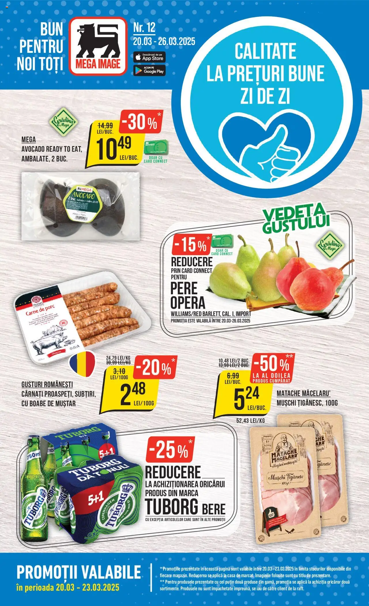 Catalog Mega Image 20 - 26 Martie 2025 | Pagina 1 | Produse: Bere, Carne De Porc, Muștar, Avocado